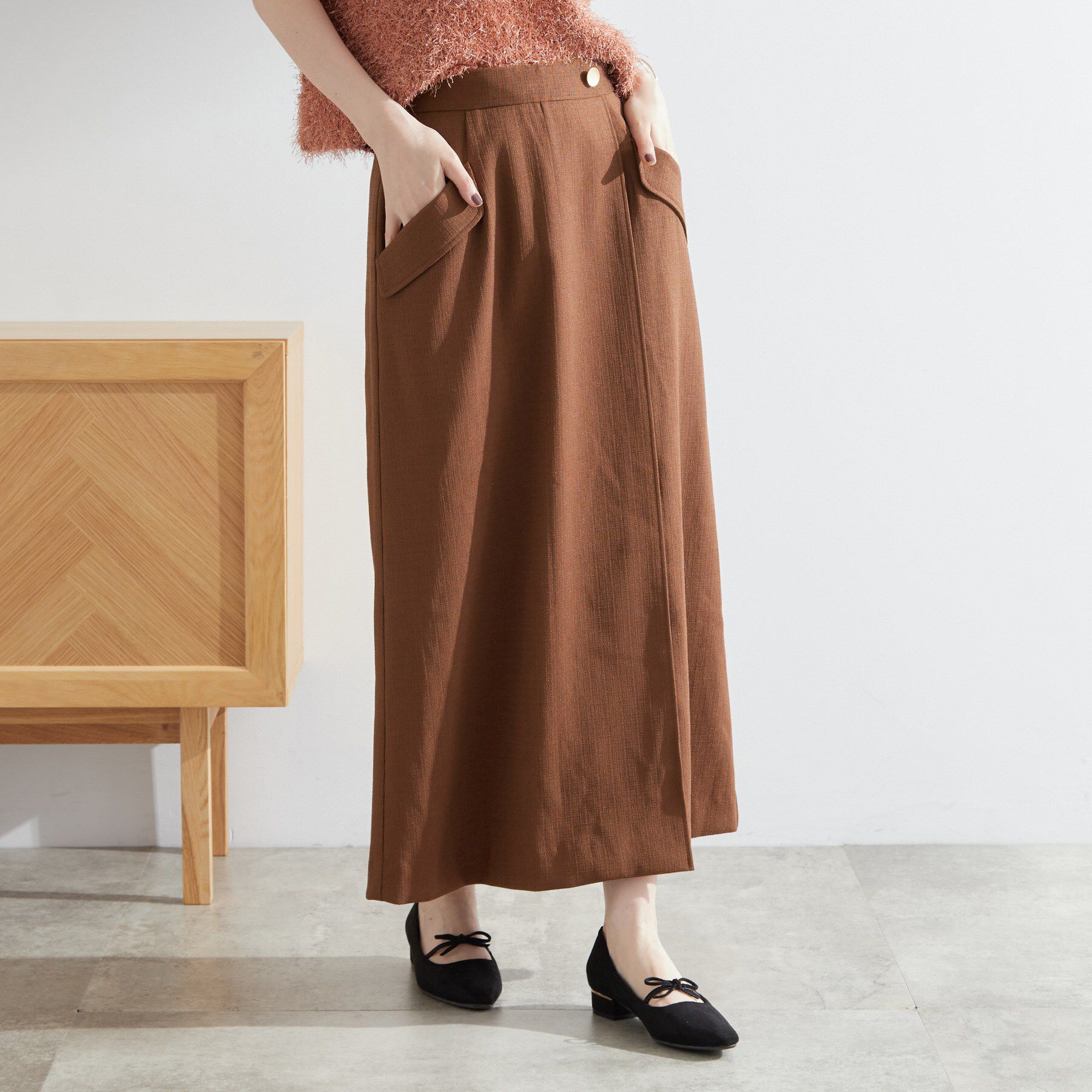 grove「秋先取り　フラップポケットラップスカート」|スカート|