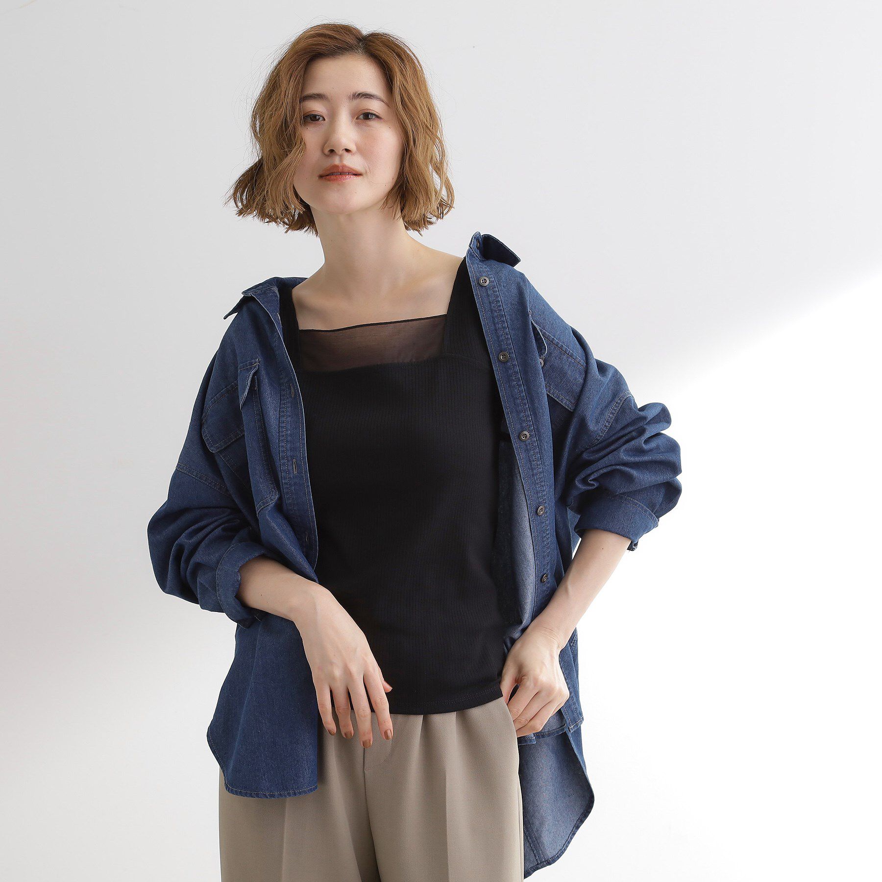 grove「シアードッキングタンクトップ」|キャミソール|