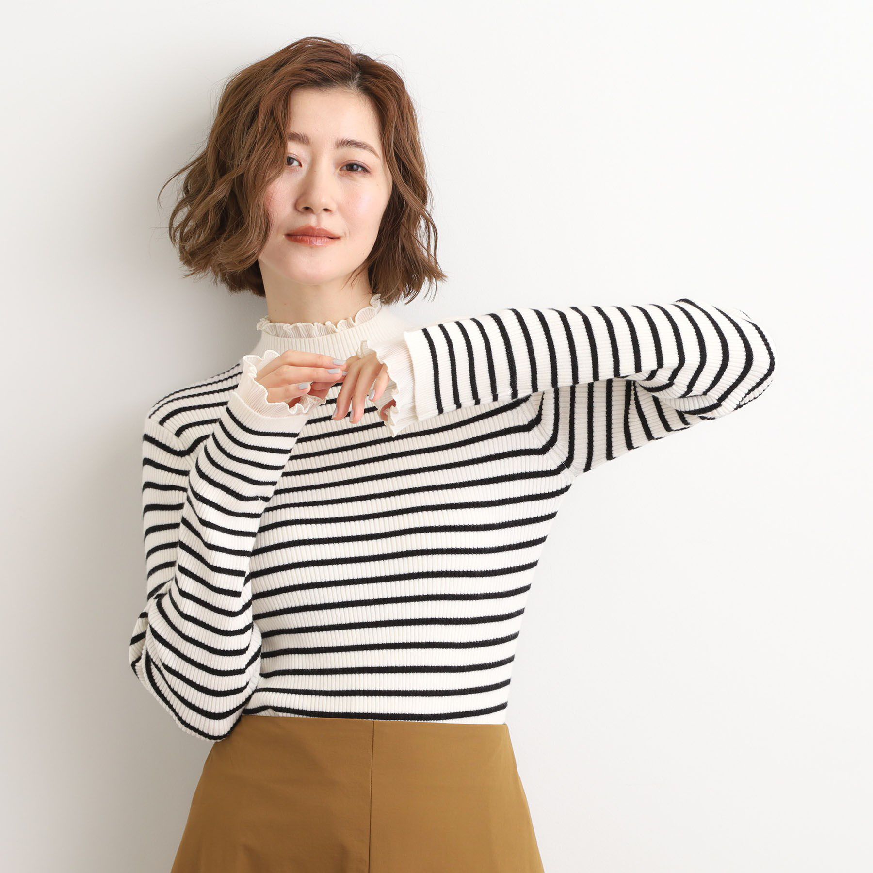 grove「プリーツレイヤードニットプルオーバー」|ニット・セーター|