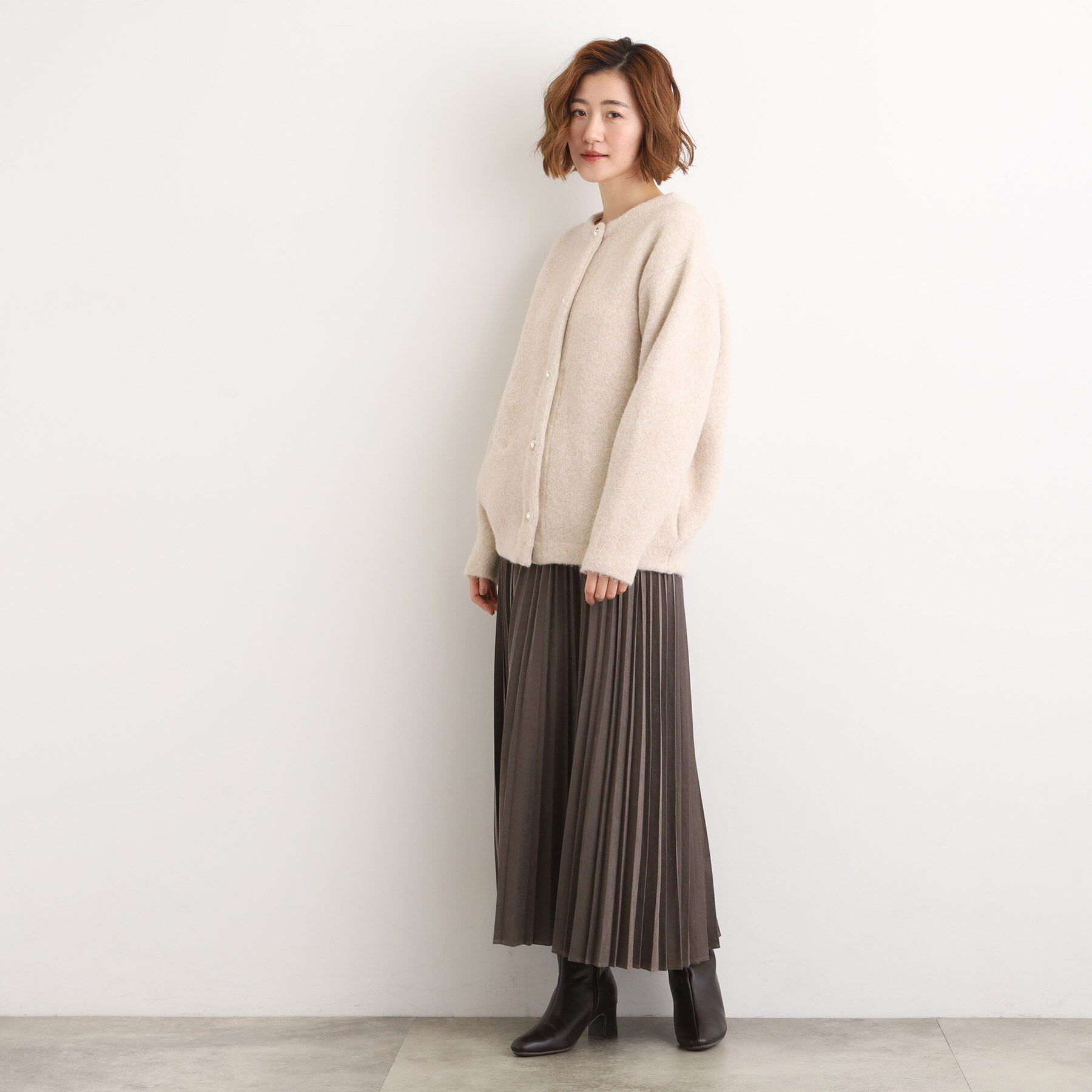 grove「ふっくらやわらかく、毛混オーバーニットカーディガン」|カーディガン|