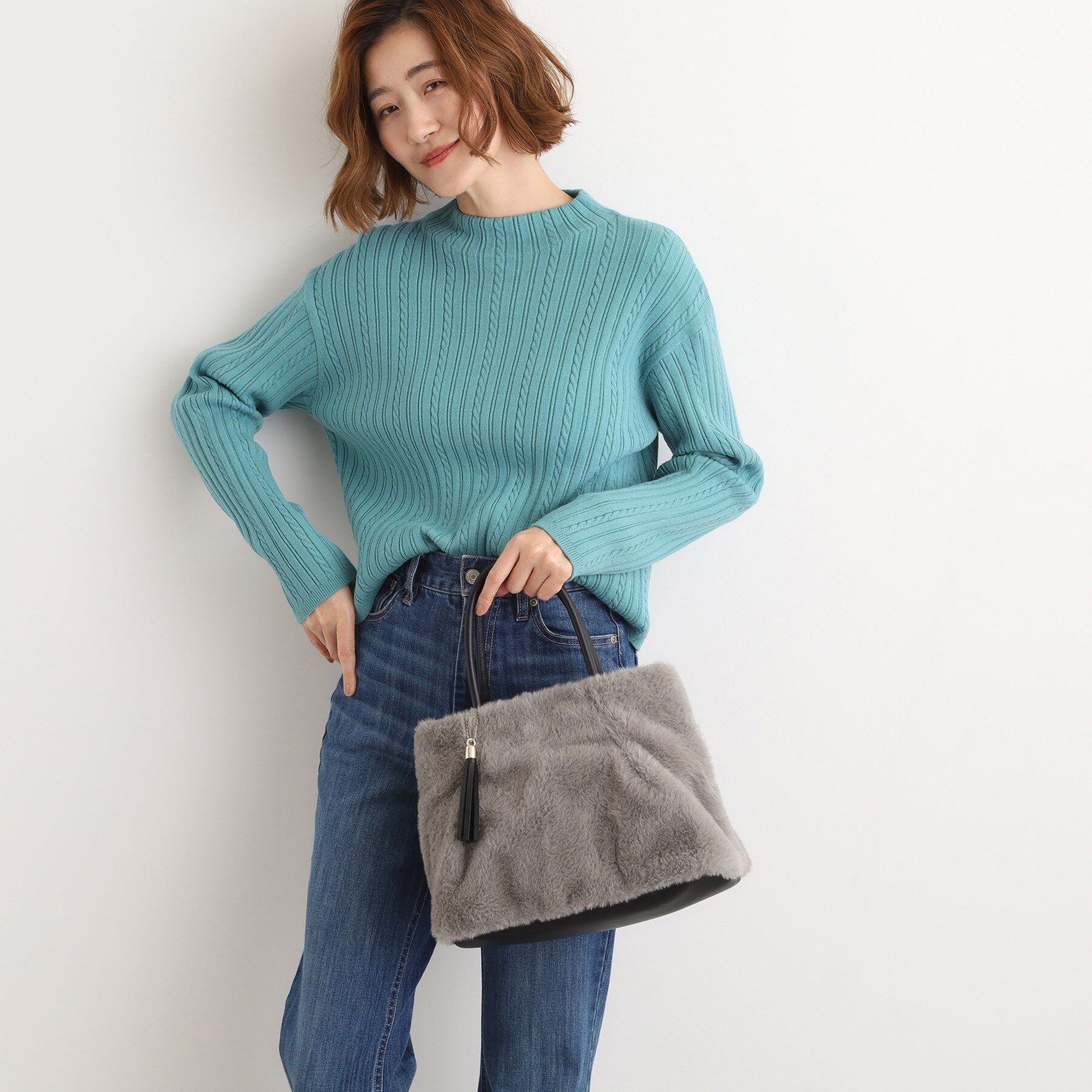 grove「タックタッセルエコファー2WAYトート」|トートバッグ|