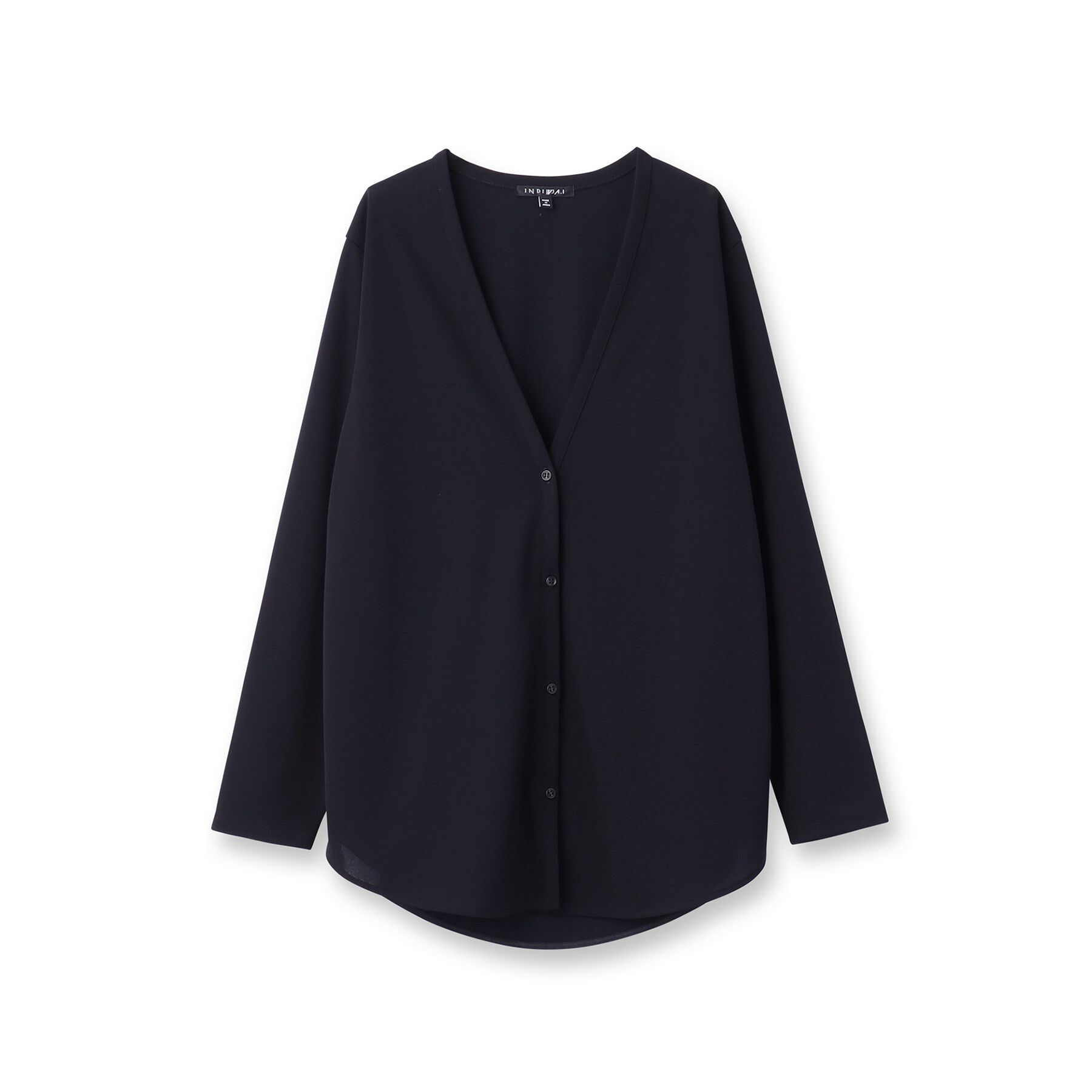 INDIVI「【日本製／トリアセテート】ラウンドヘムカーディガン」|カーディガン|