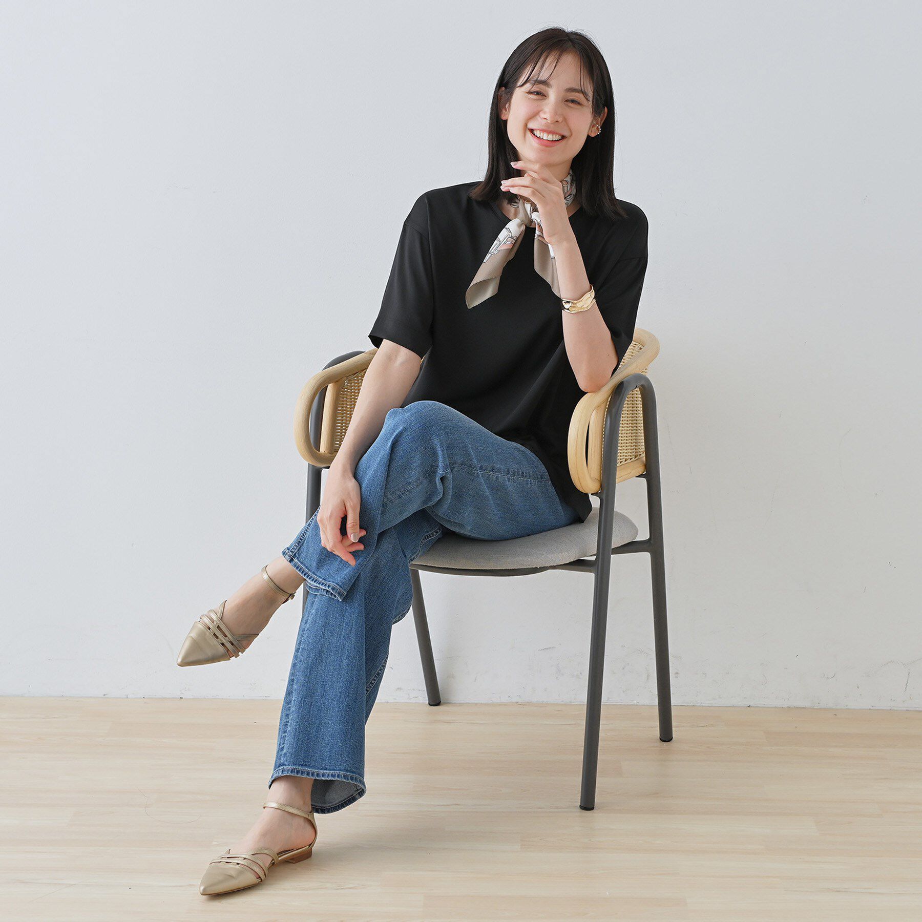 INDIVI「【洗える】裾シアー半袖トップス」|Tシャツ・カットソー|