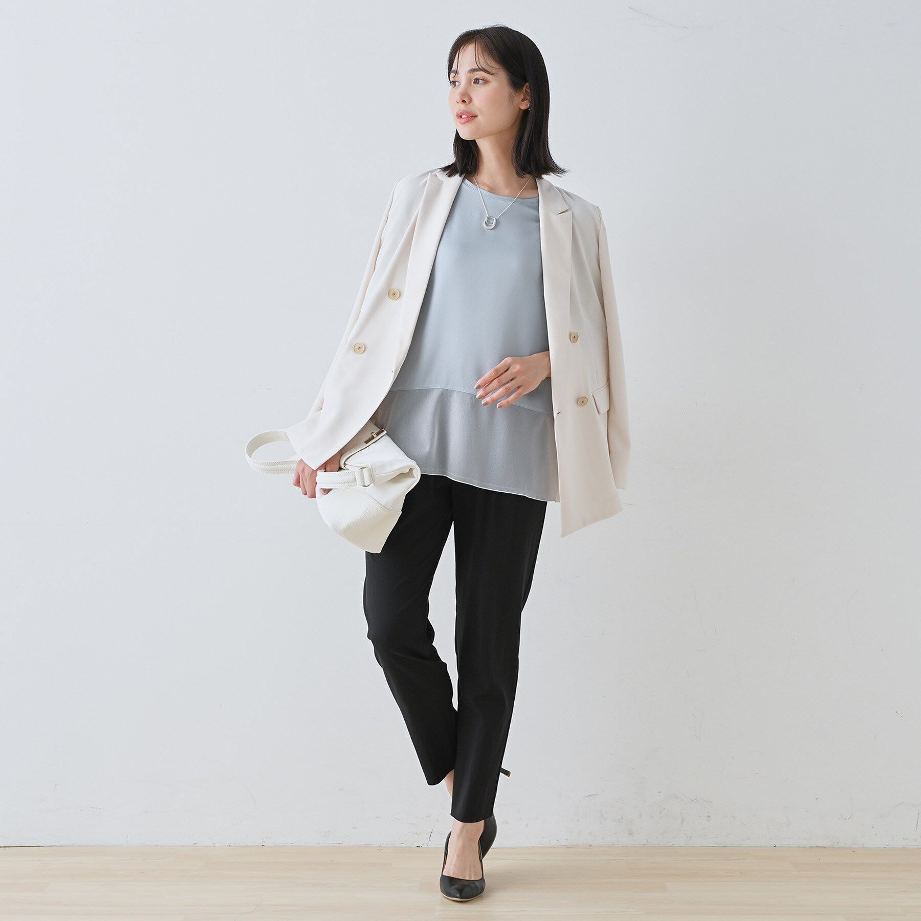 INDIVI「【洗える】裾シアー半袖トップス」|Tシャツ・カットソー|