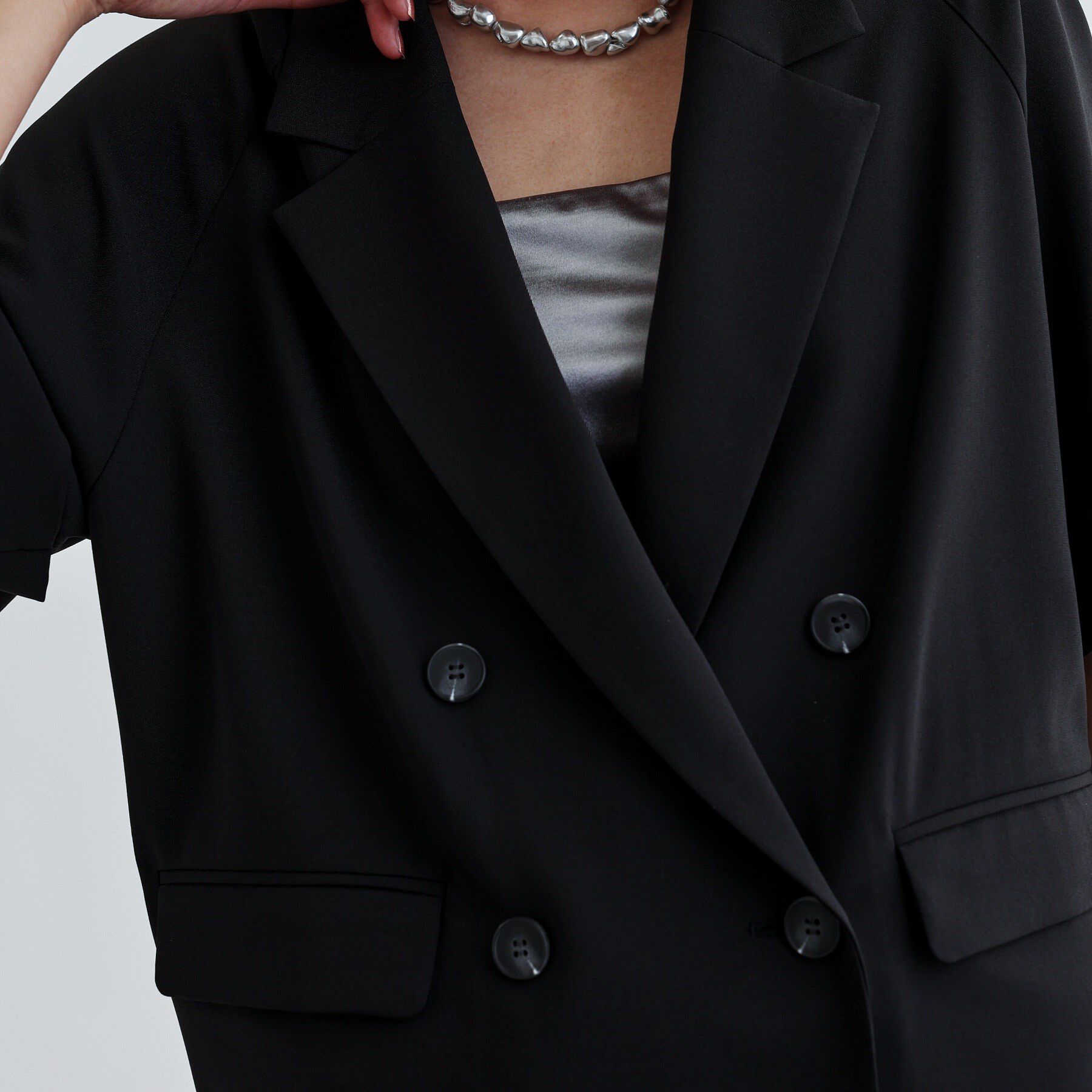 GALLEST「【セットアップ対応】イージーダブルブレスト半袖ジャケット」|テーラードジャケット|