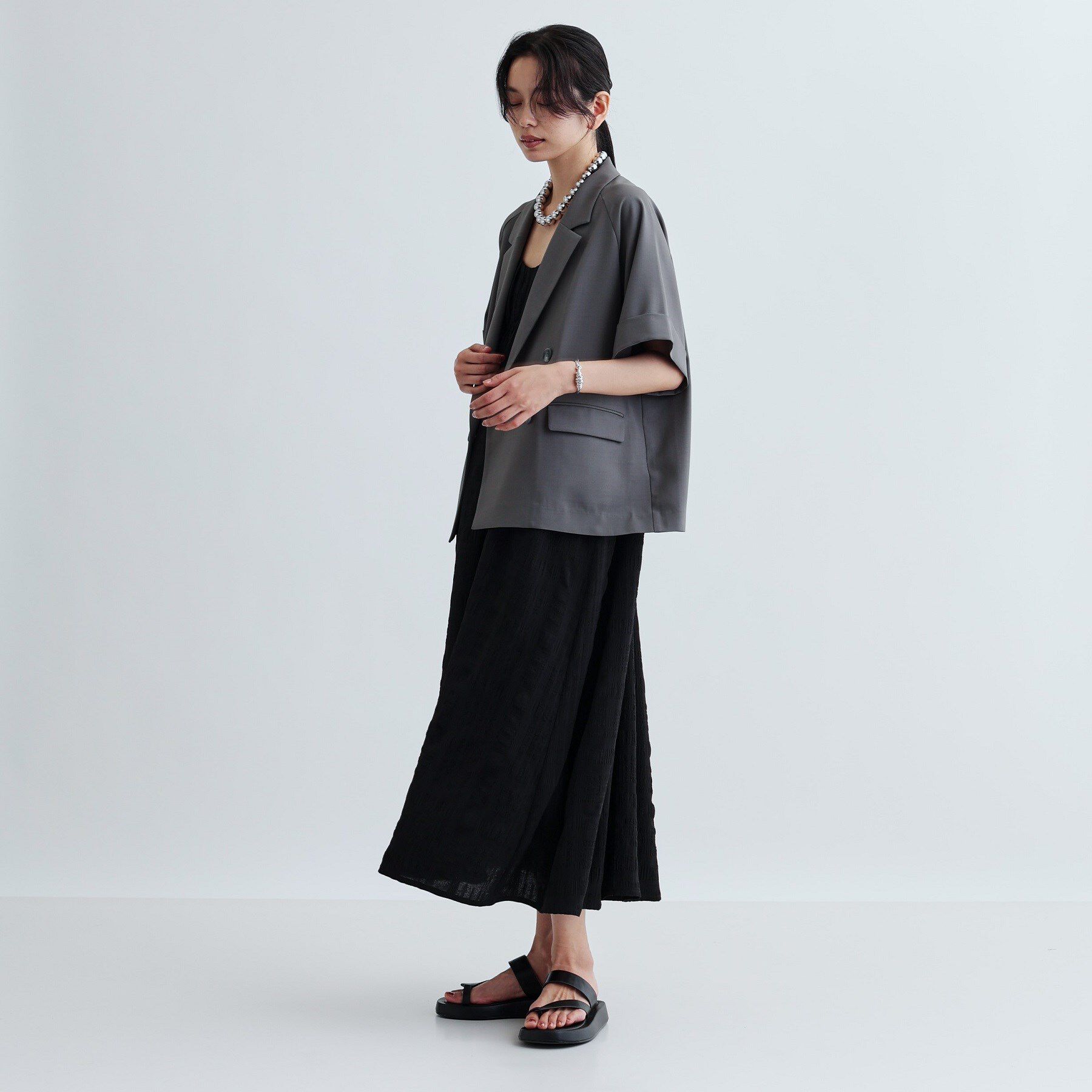 GALLEST「【セットアップ対応】イージーダブルブレスト半袖ジャケット」|テーラードジャケット|