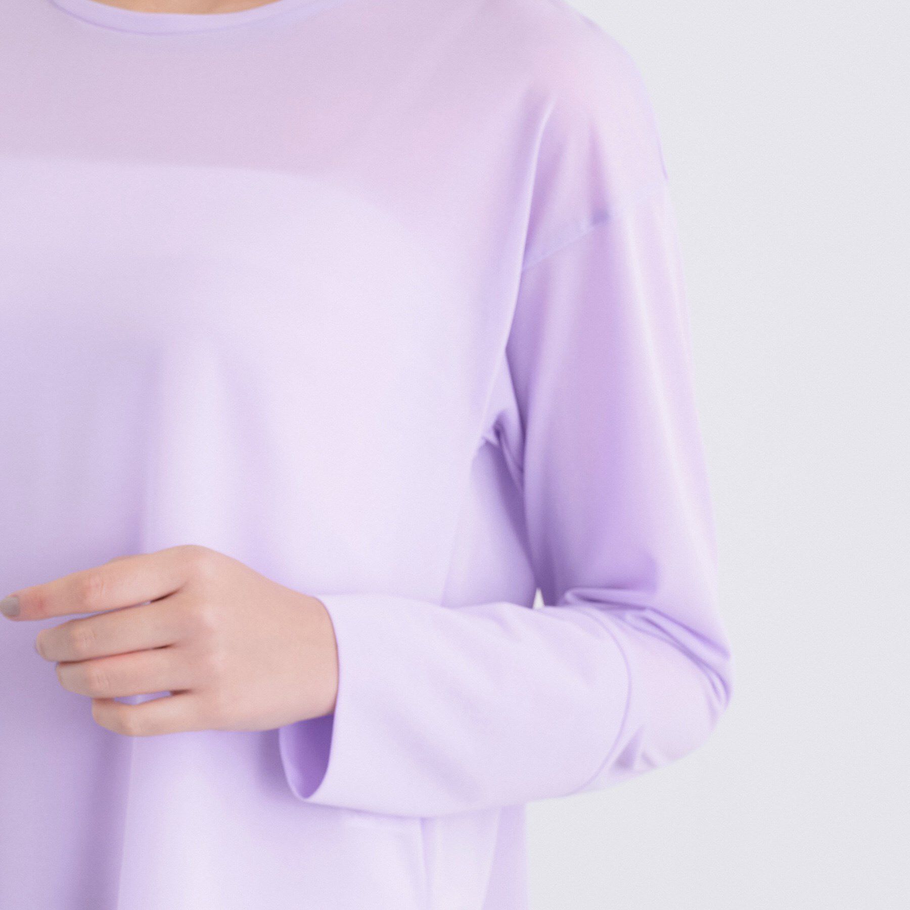 INDIVI「ストレッチシアーロングTシャツ」|Tシャツ・カットソー|