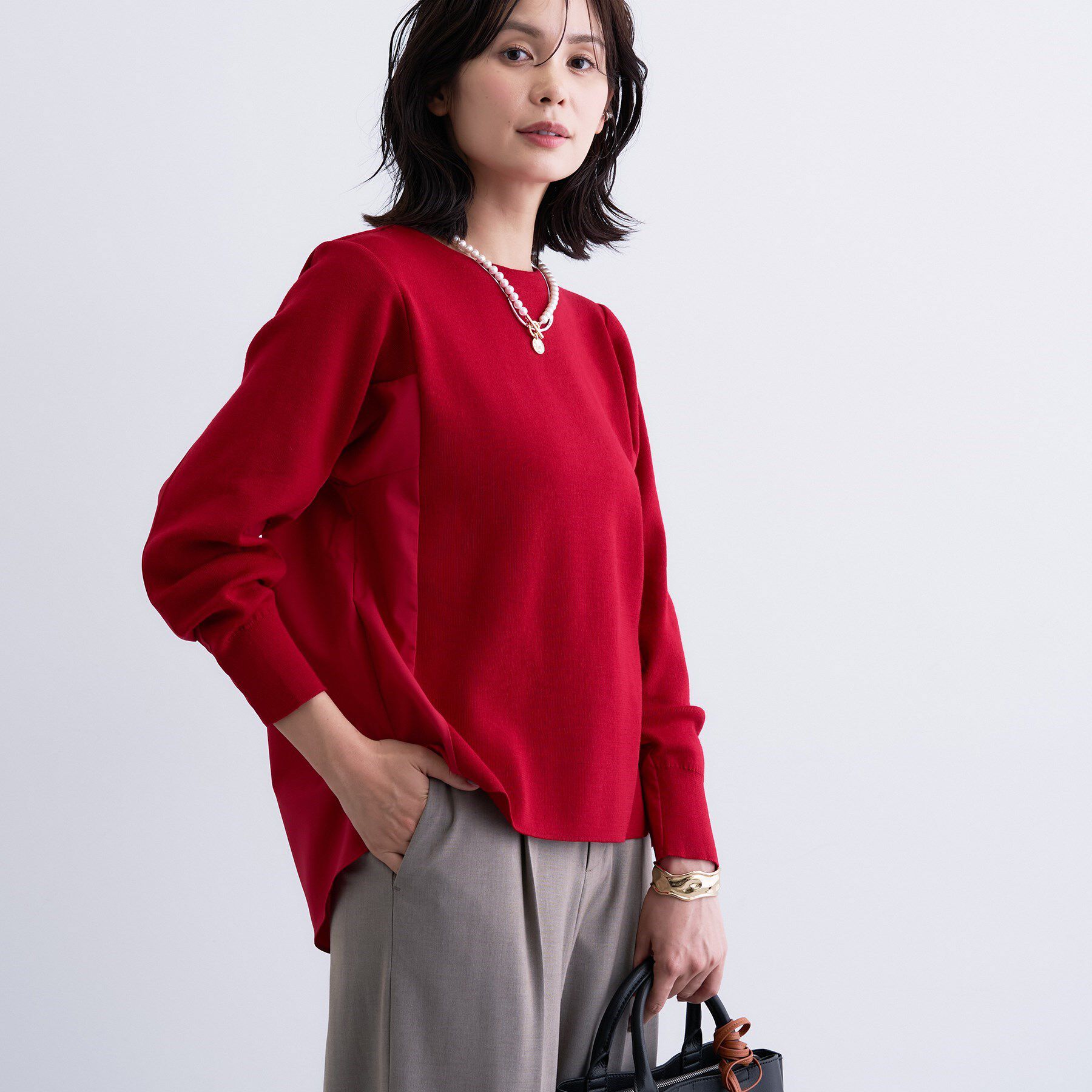 INDIVI「【洗える／選べる8色】トーンアップニット」|ニット・セーター|