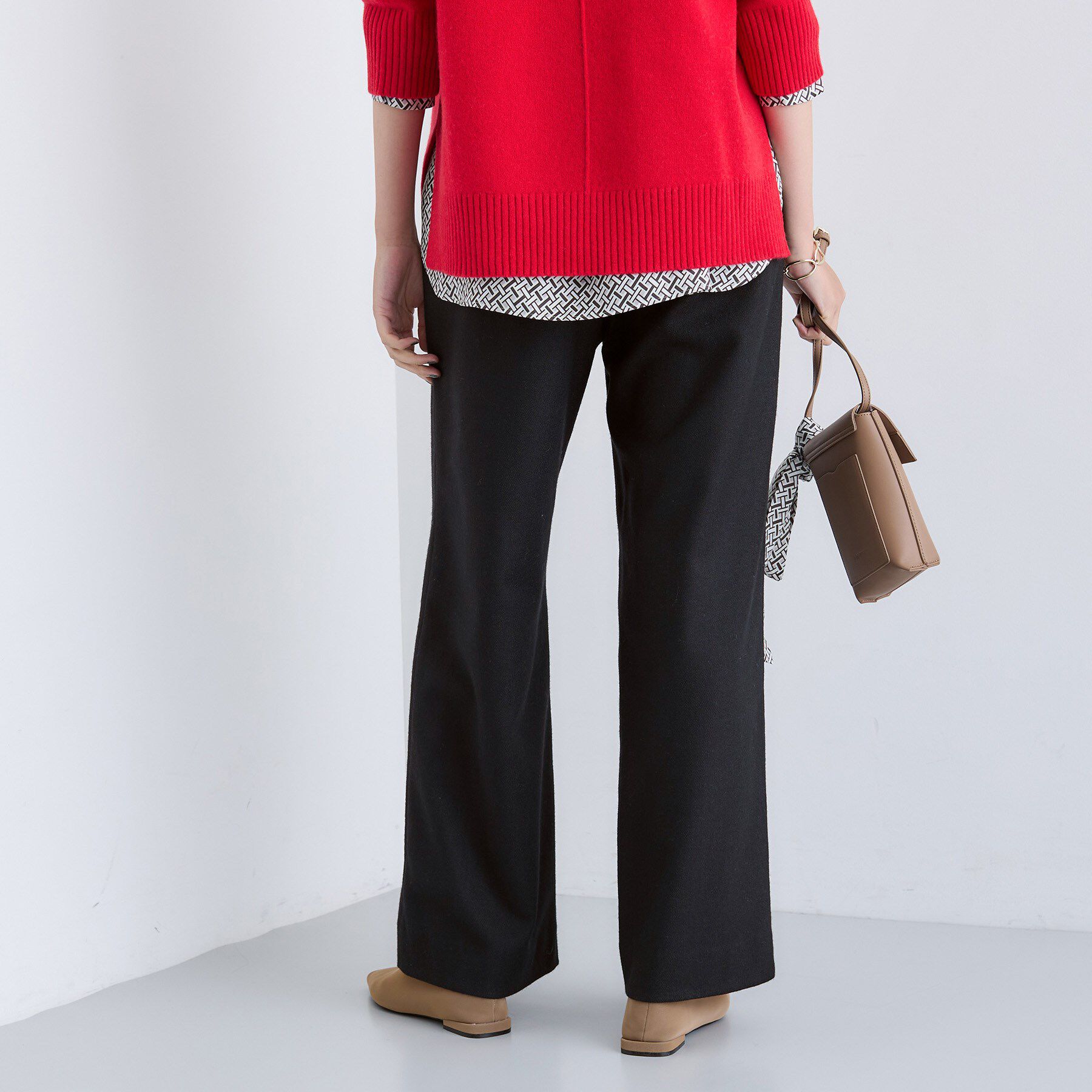 INDIVI「【褒められパンツ／ウール混】ウォームウール ワイドパンツ」|その他|