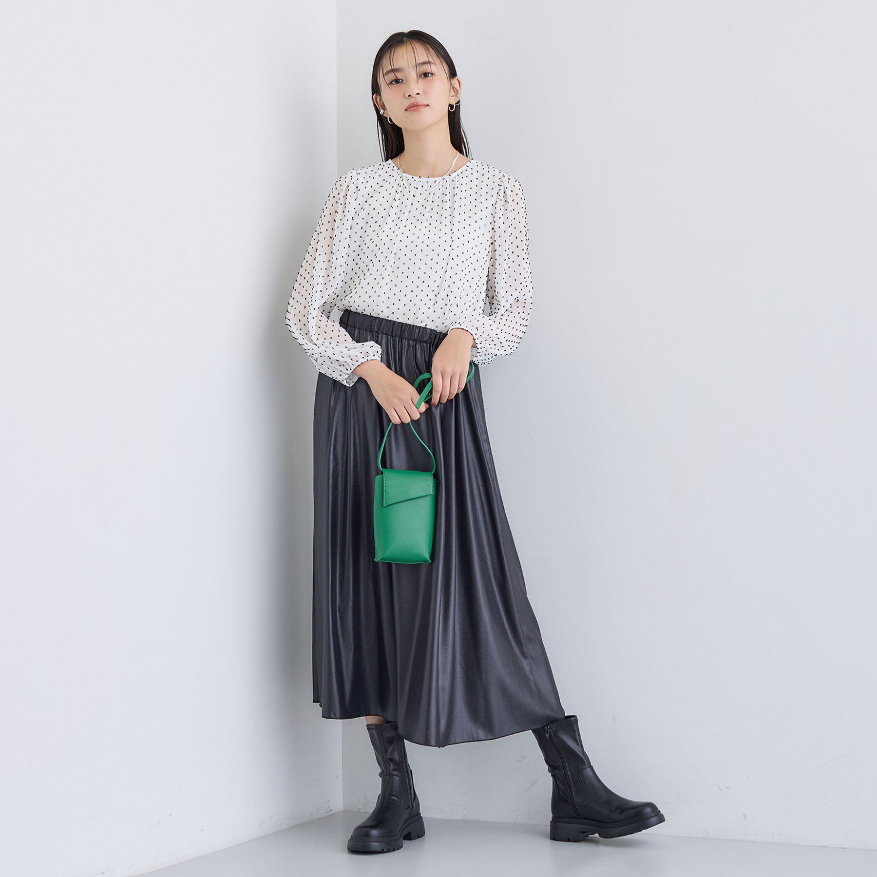 INDIVI「【袖コンシャス】シアードットブラウス」|シャツ・ブラウス|