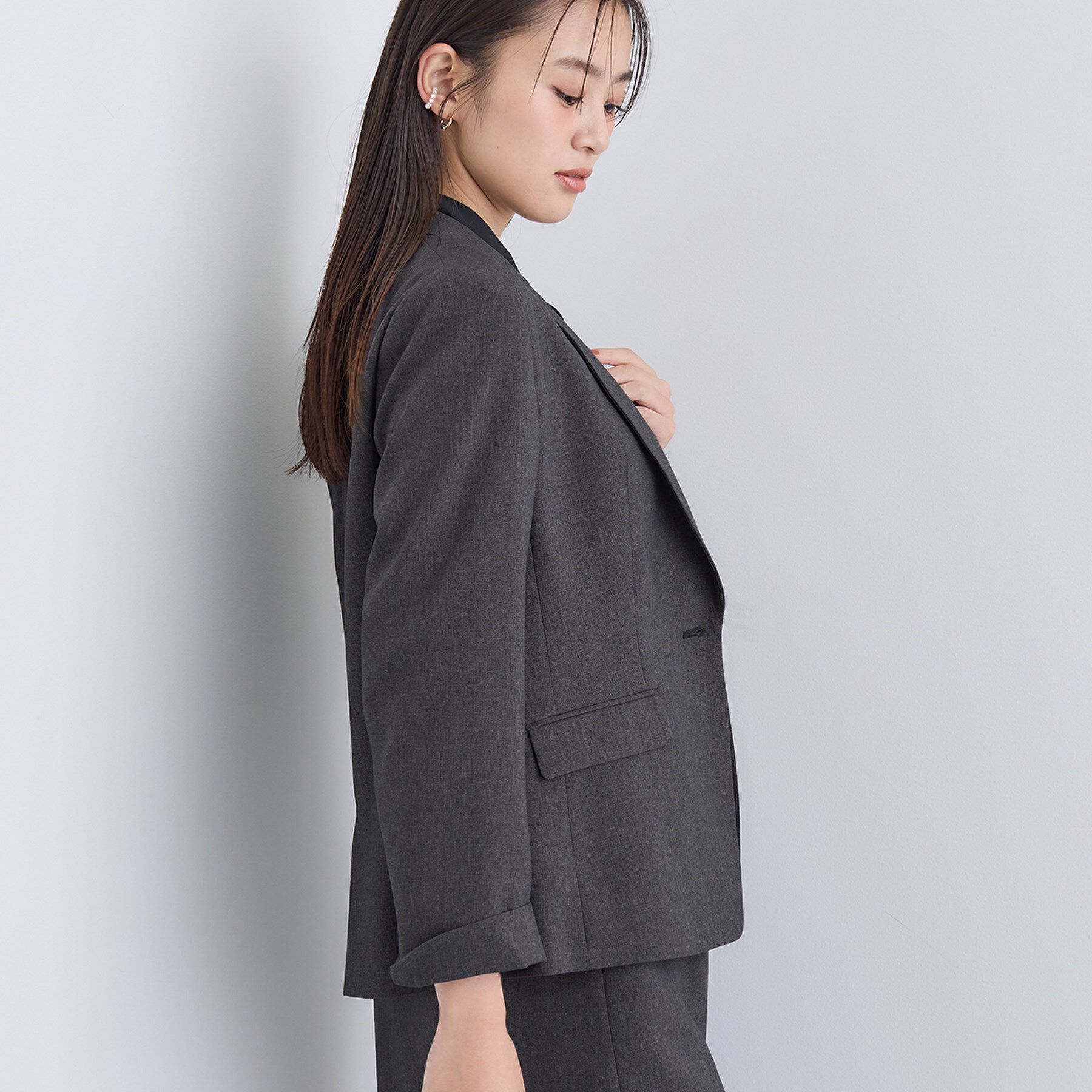 INDIVI「【洗える／通勤／スーツ】メランジストレッチ テーラージャケット」|スーツ|