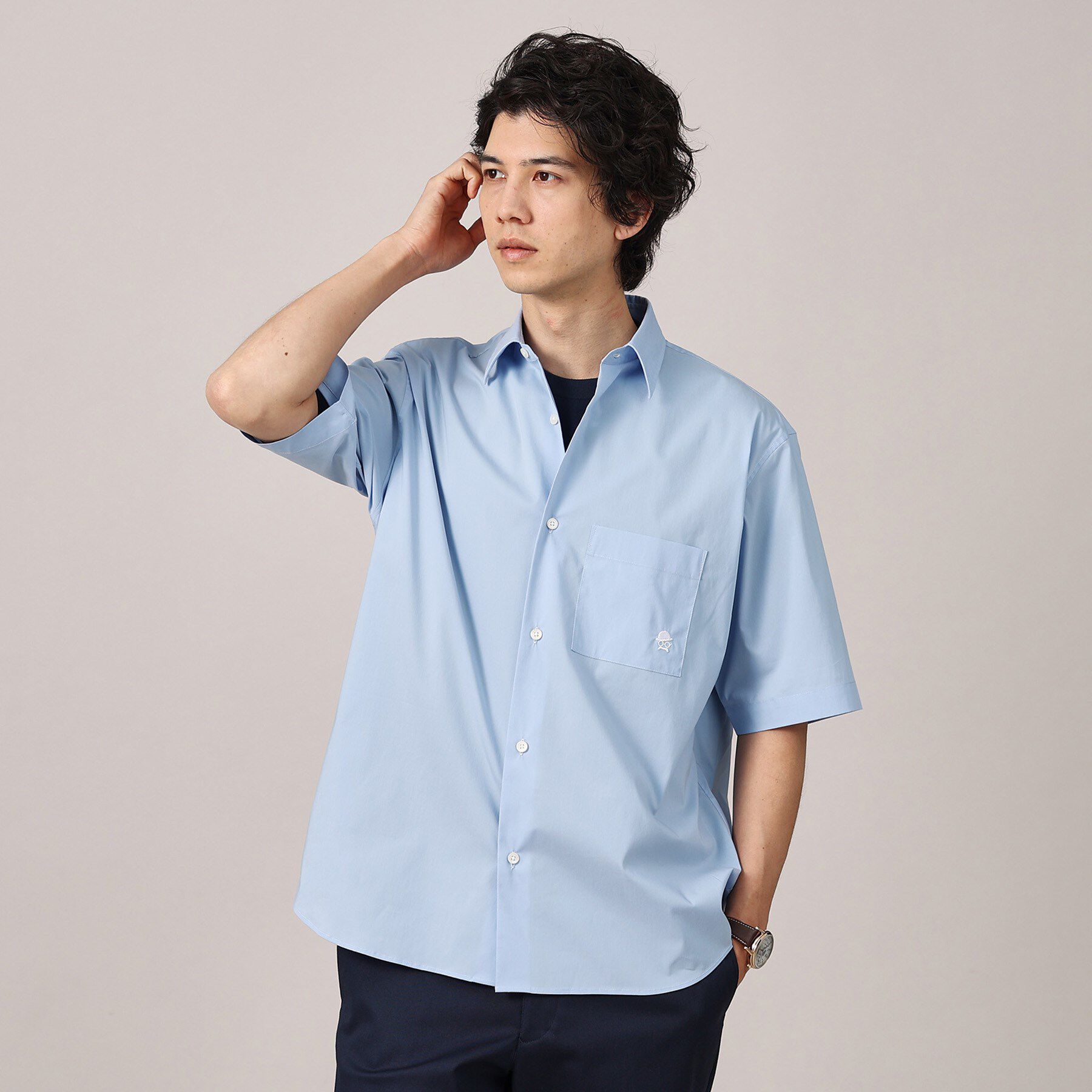 TAKEO KIKUCHI「【LIMITED】ワンポイント刺繍 半袖シャツ」|シャツ・ブラウス|