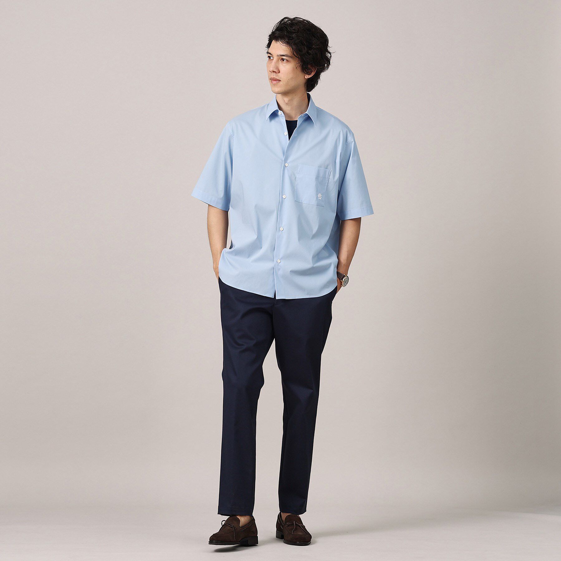 TAKEO KIKUCHI「【LIMITED】ワンポイント刺繍 半袖シャツ」|シャツ・ブラウス|