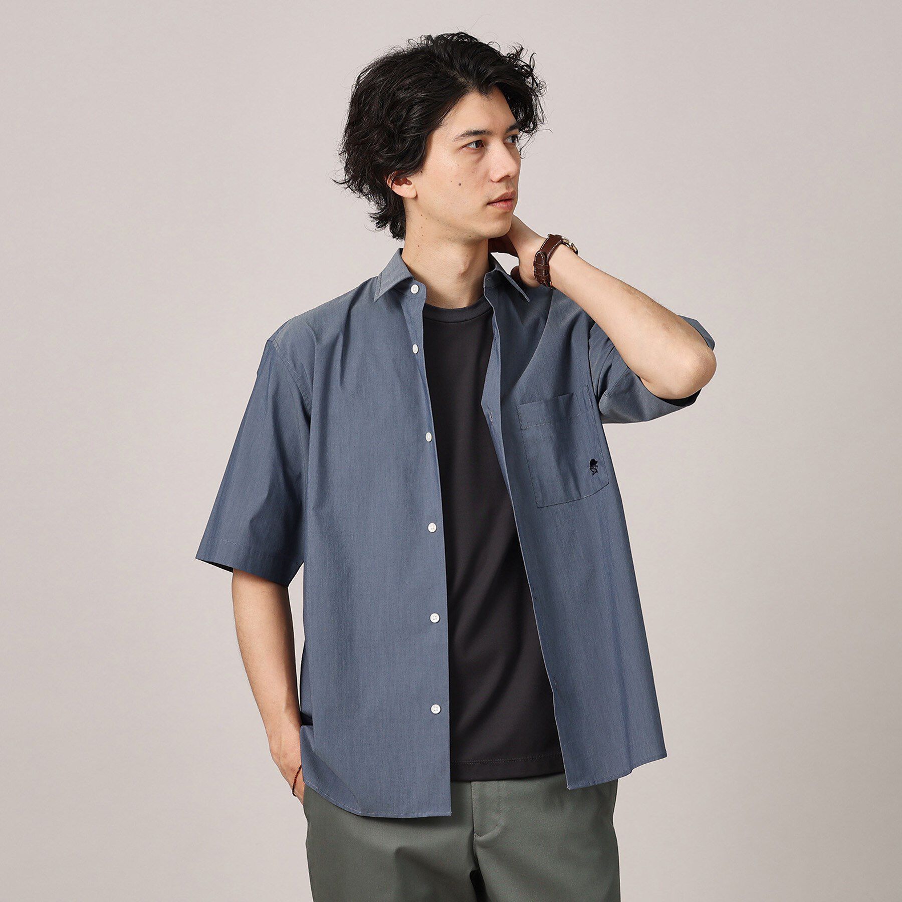 TAKEO KIKUCHI「【LIMITED】ワンポイント刺繍 半袖シャツ」|シャツ・ブラウス|