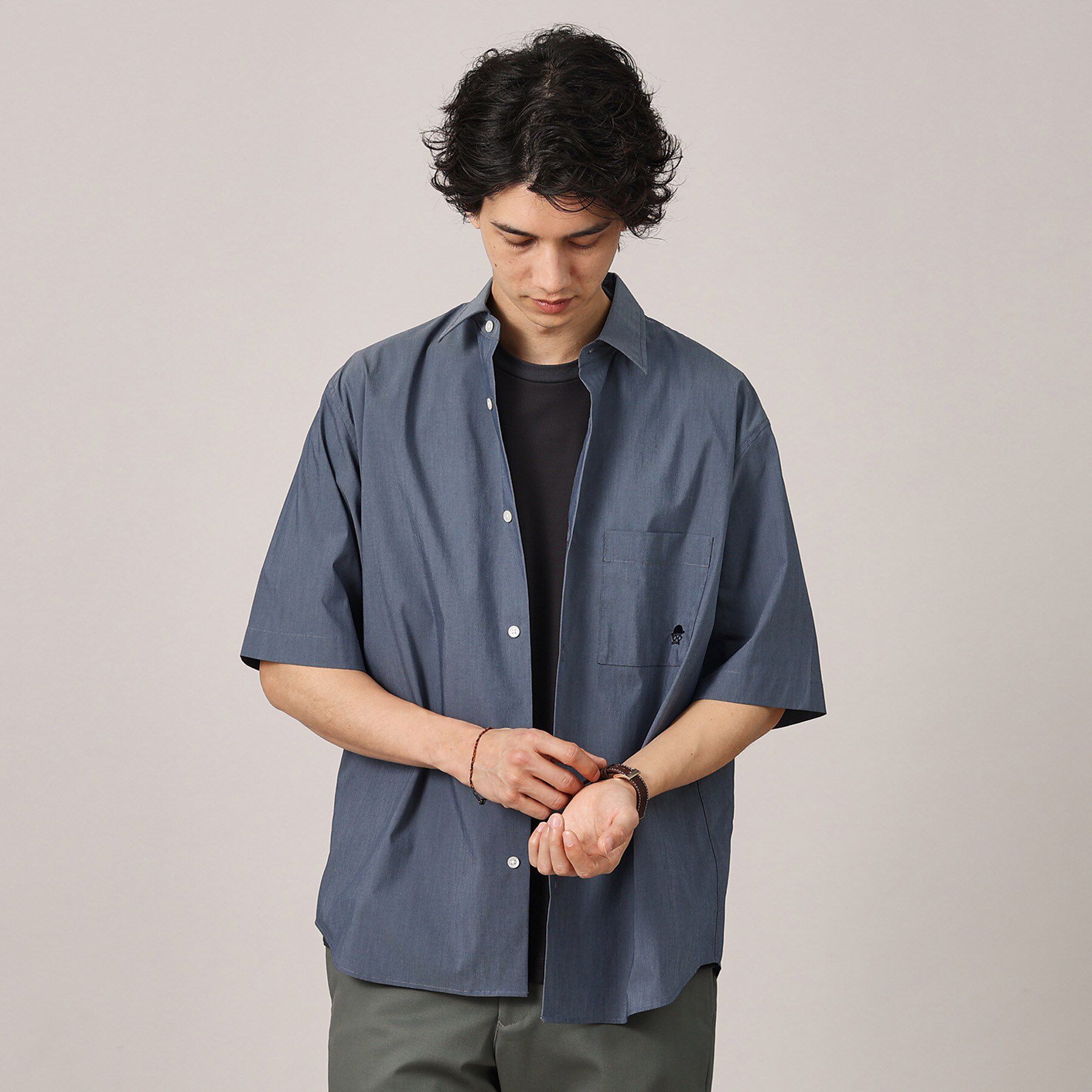 TAKEO KIKUCHI「【LIMITED】ワンポイント刺繍 半袖シャツ」|シャツ・ブラウス|