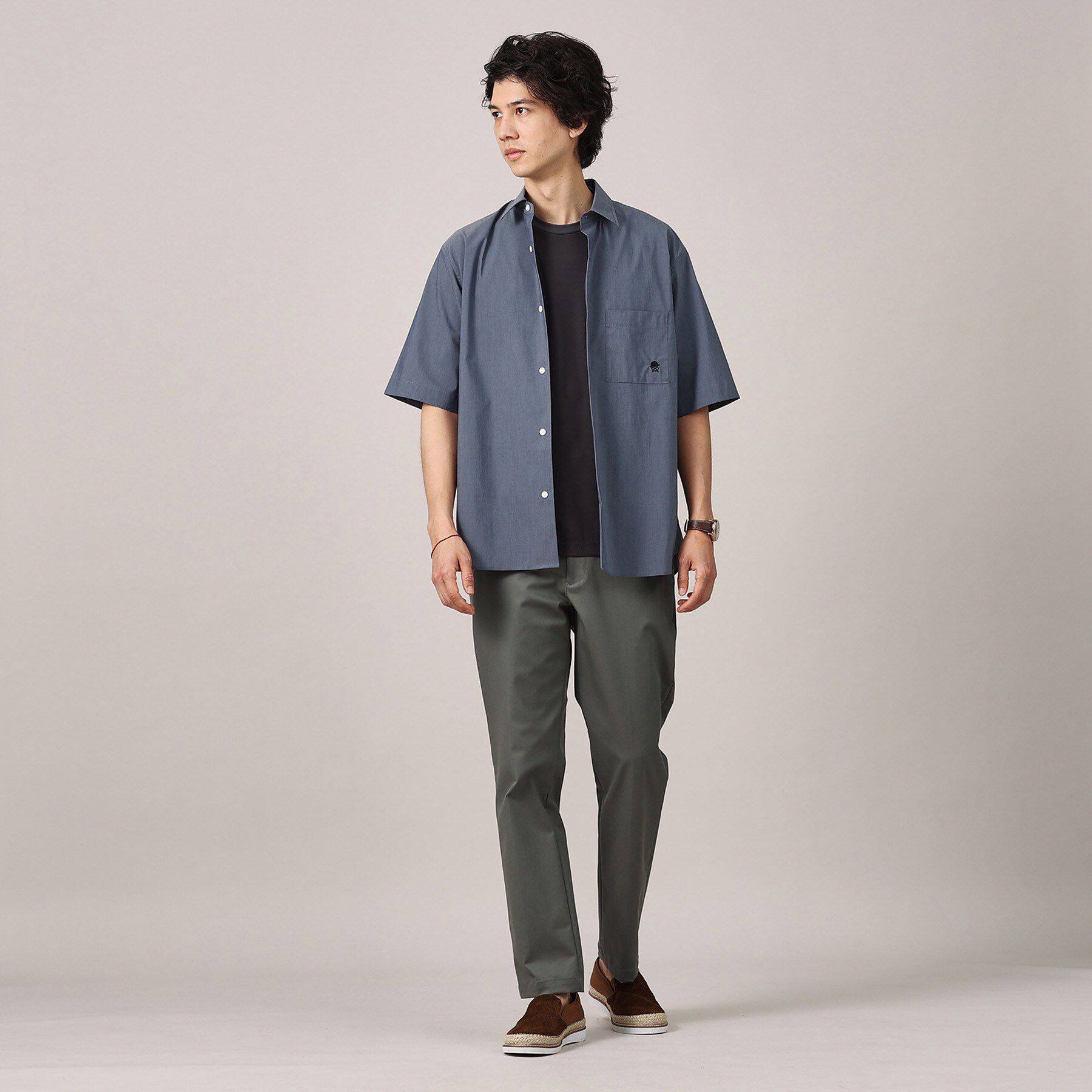 TAKEO KIKUCHI「【LIMITED】ワンポイント刺繍 半袖シャツ」|シャツ・ブラウス|