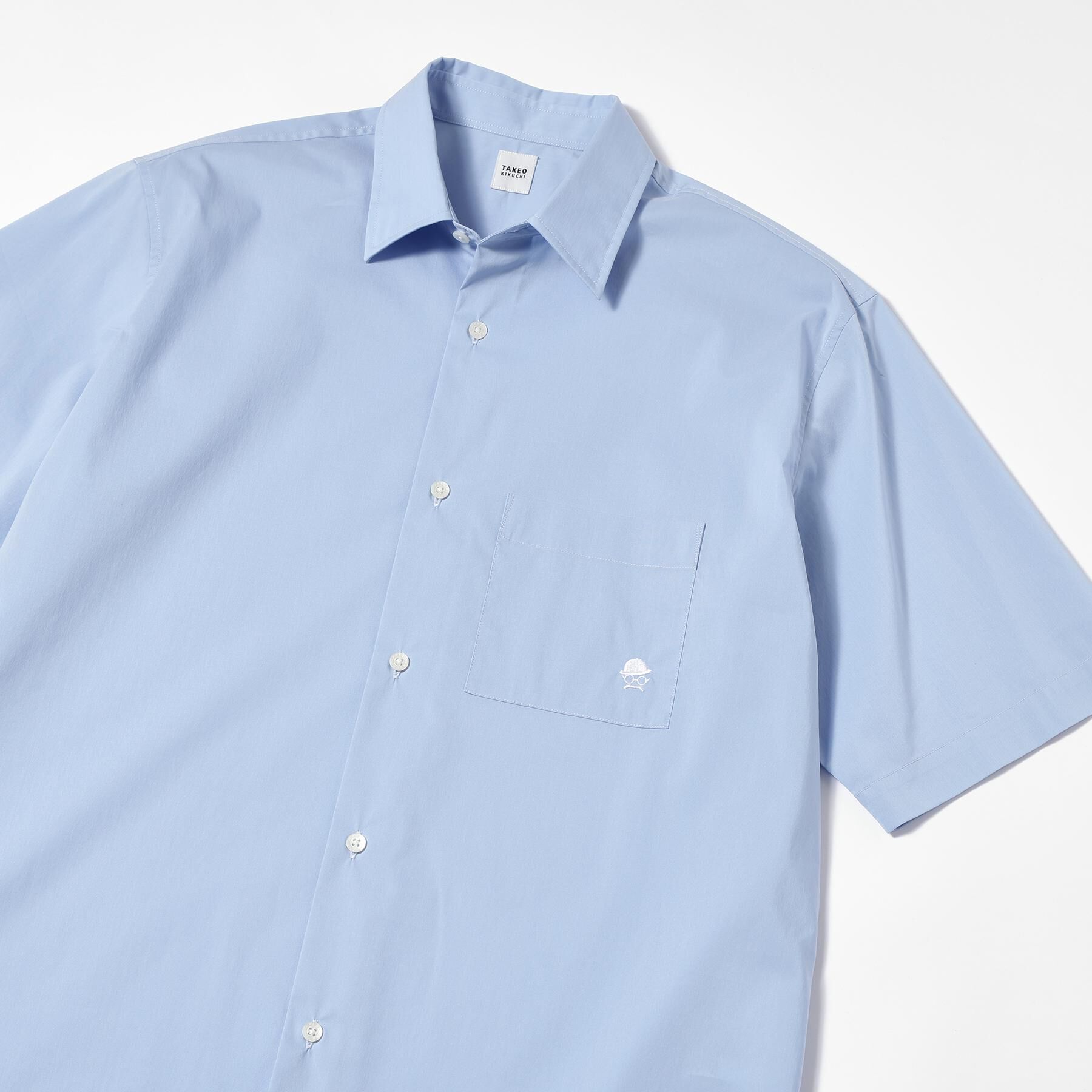 TAKEO KIKUCHI「【LIMITED】ワンポイント刺繍 半袖シャツ」|シャツ・ブラウス|サックスブルー(09