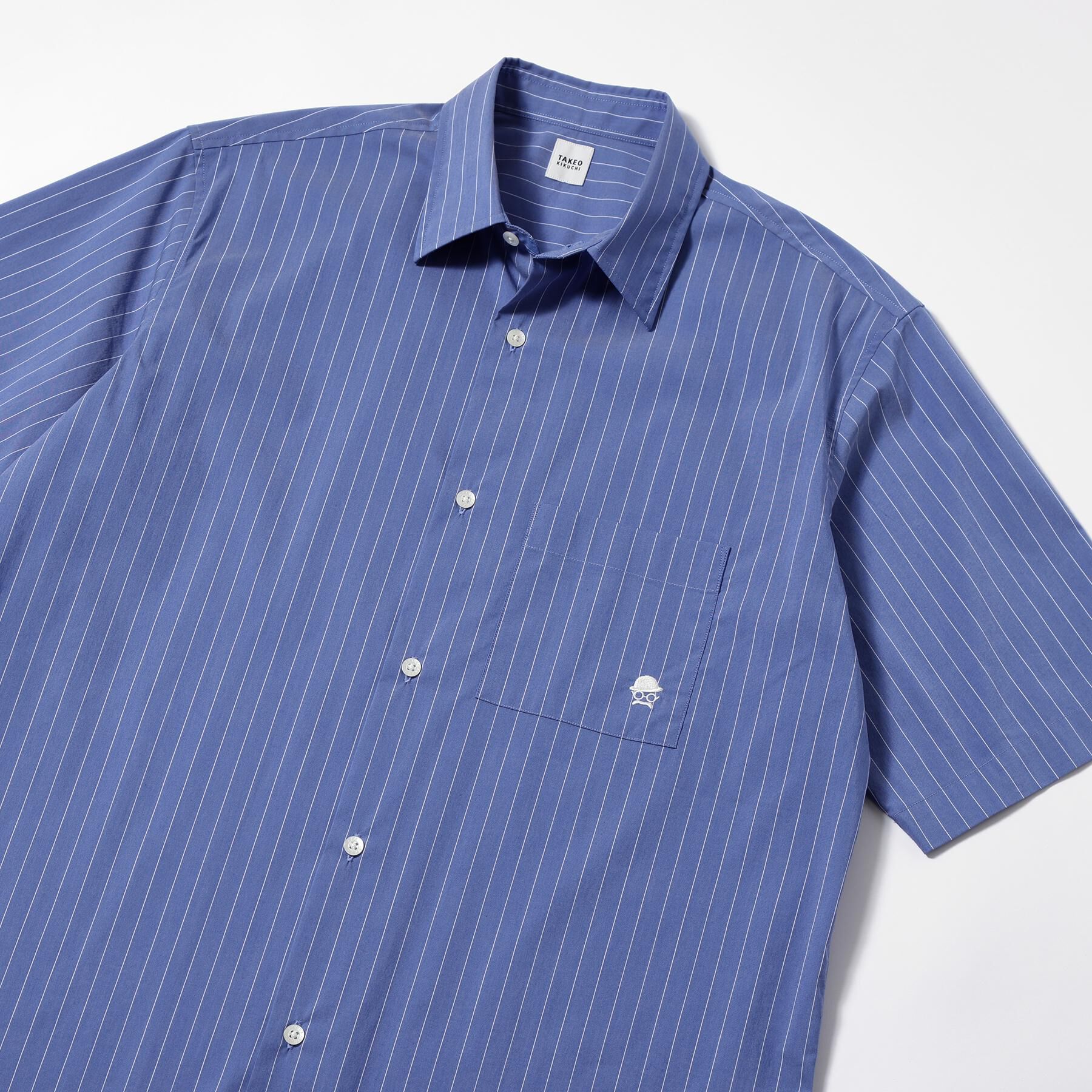 TAKEO KIKUCHI「【LIMITED】ワンポイント刺繍 半袖シャツ」|シャツ・ブラウス|ブルー(392)