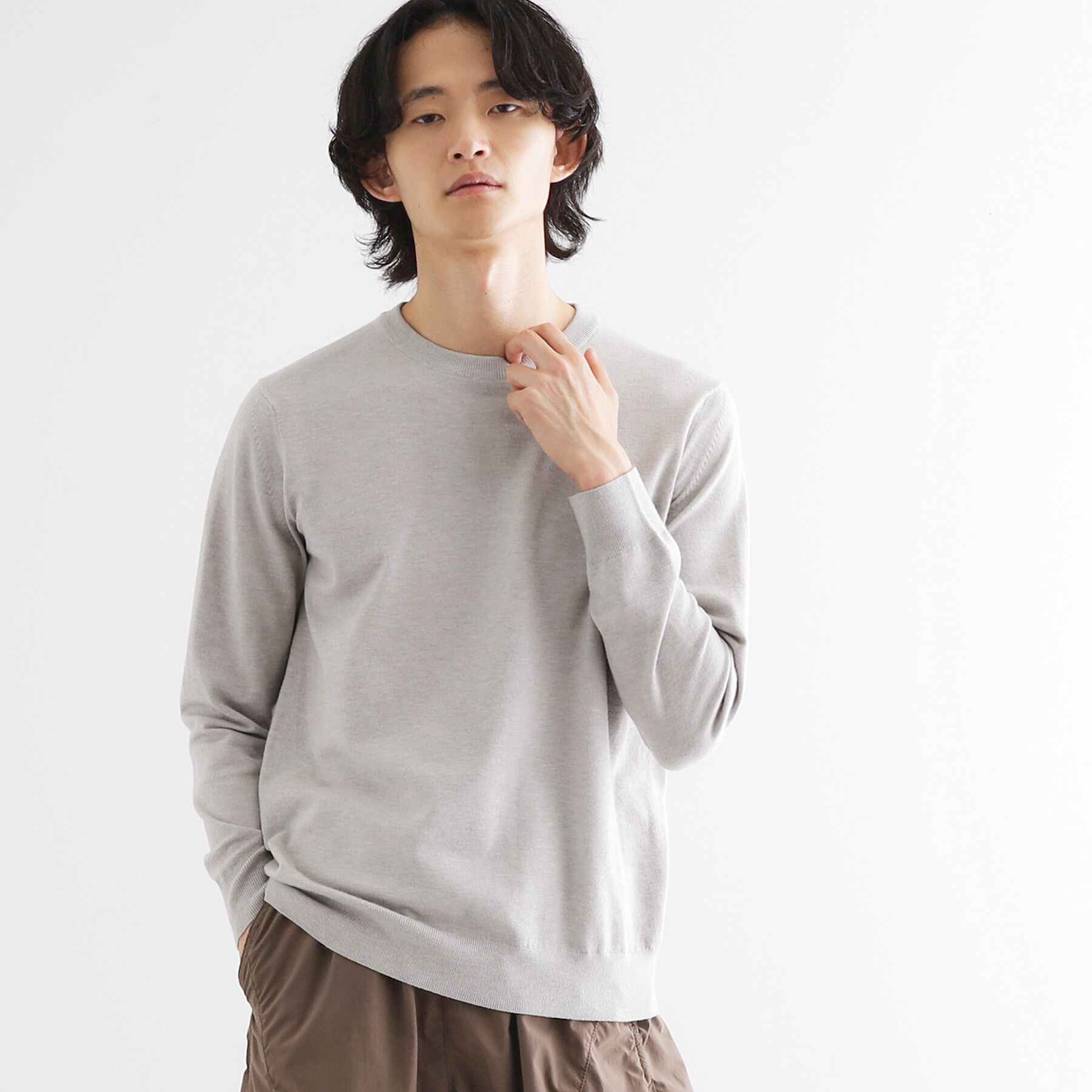 tk.TAKEO KIKUCHI「ハイゲージコンパクトニットクルー」|ニット・セーター|