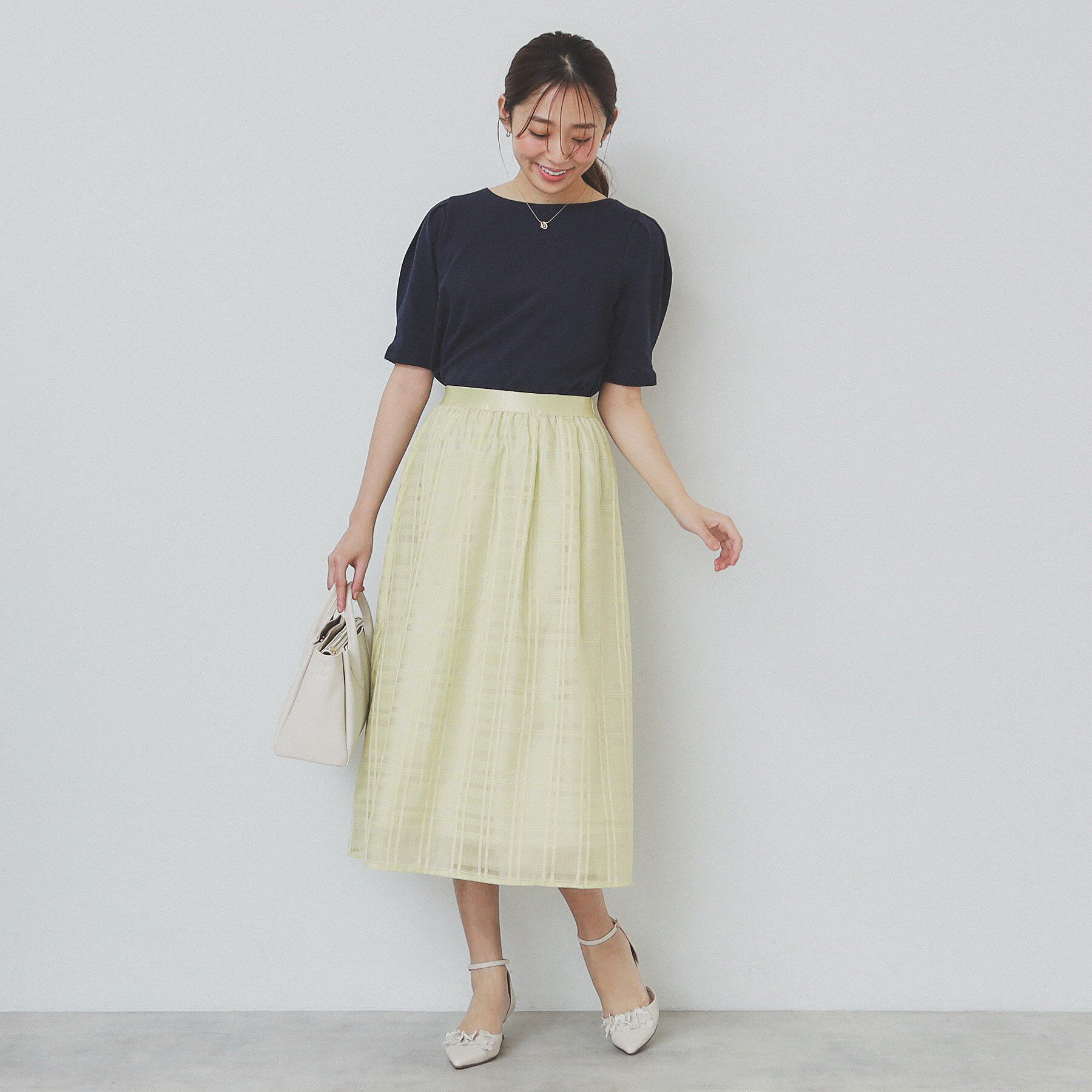 index「シアーチェックタックフレアスカート【洗濯機洗い可/イージーアイロン】」|スカート|