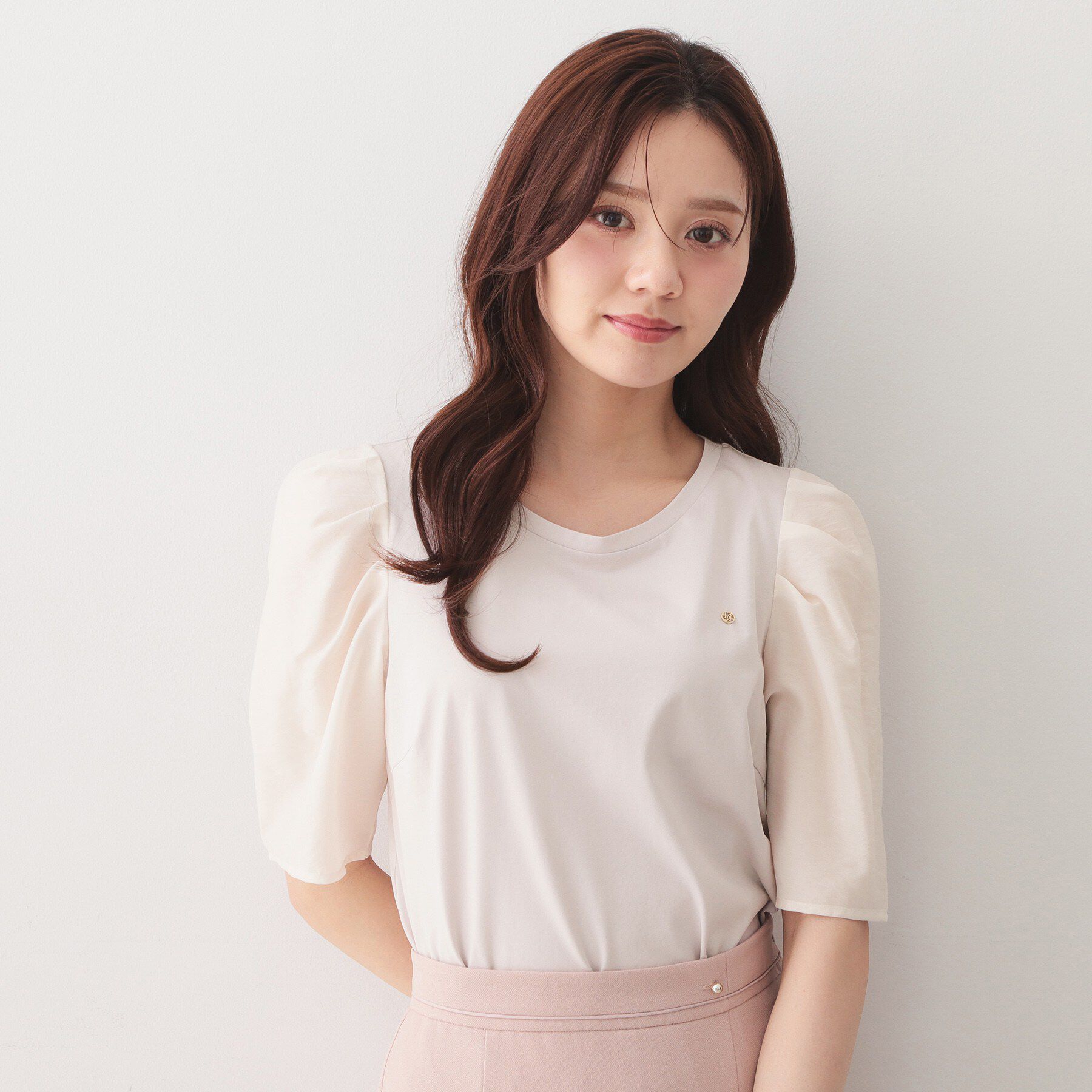 index「シアータックスリーブドッキングTシャツ【洗濯機OK／UVケア／接触冷感】」|Tシャツ・カットソー|グレージュ(050)