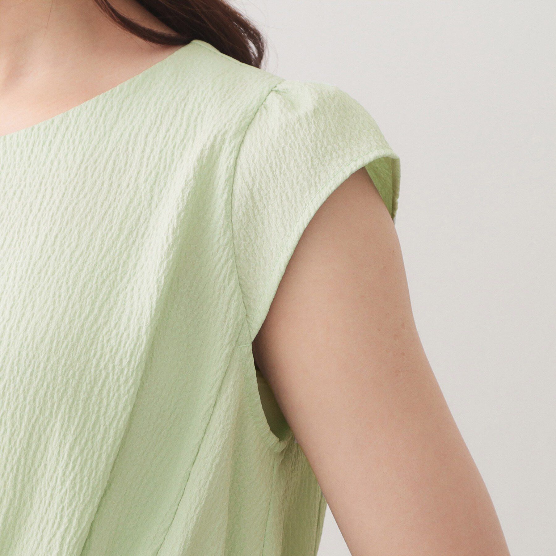 index「シボサイドリボンペプラムブラウス【洗濯機OK／防シワ／ストレッチ／イージーアイロン】」|シャツ・ブラウス|