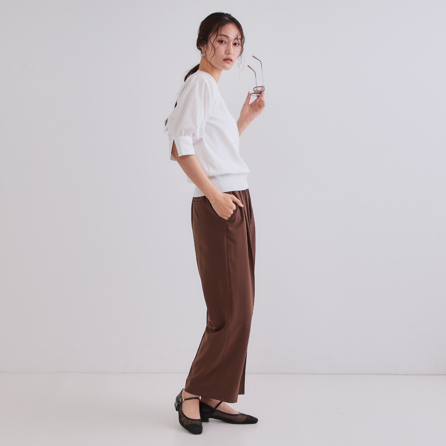 OPAQUE.CLIP「フハクスリーブドッキングニット【洗濯機洗い可】」|ニット・セーター|