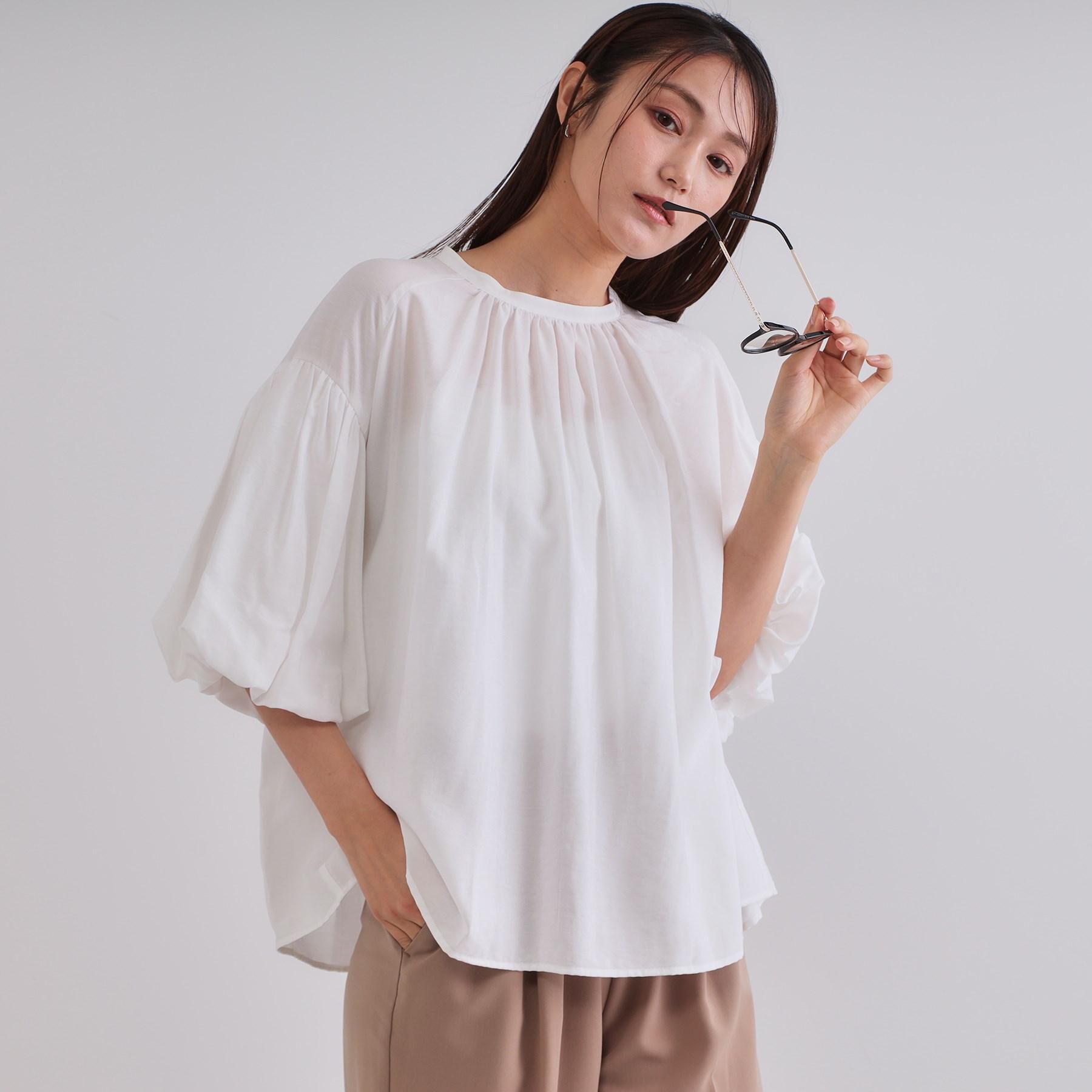 OPAQUE.CLIP「バルーンスリーブブラウス【洗濯機洗い可】」|シャツ・ブラウス|