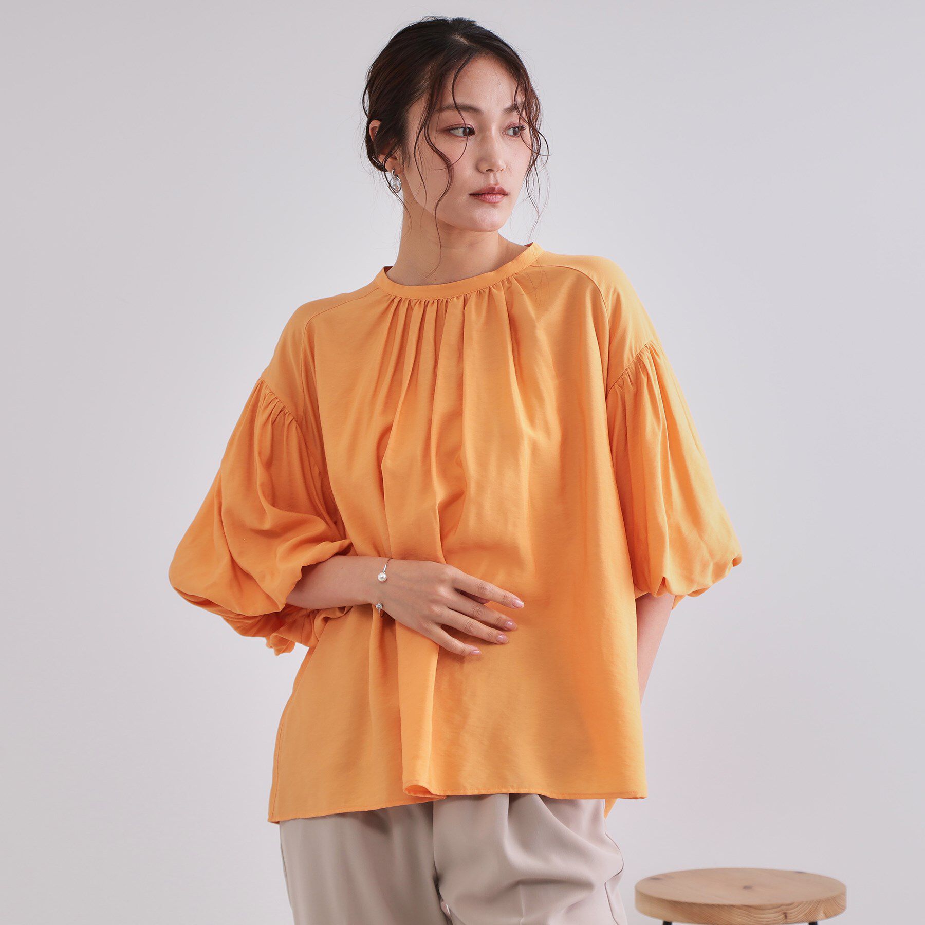 OPAQUE.CLIP「バルーンスリーブブラウス【洗濯機洗い可】」|シャツ・ブラウス|
