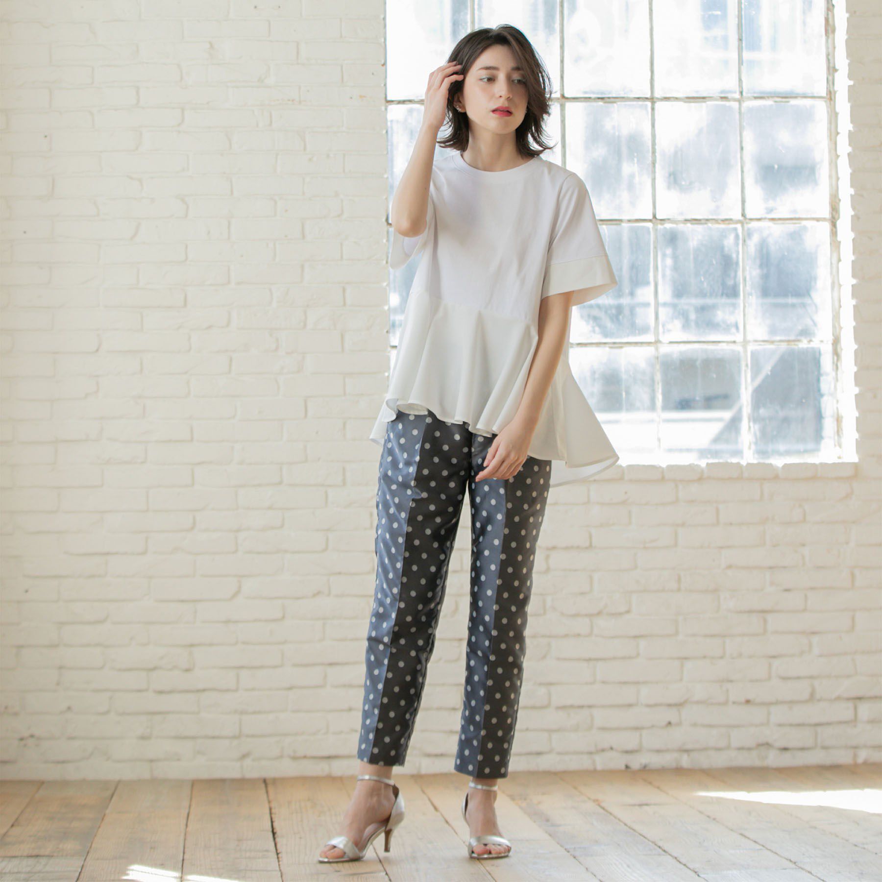 OPAQUE.CLIP「ペプラム切替ドッキングトップス【洗濯機洗い可】」|Tシャツ・カットソー|