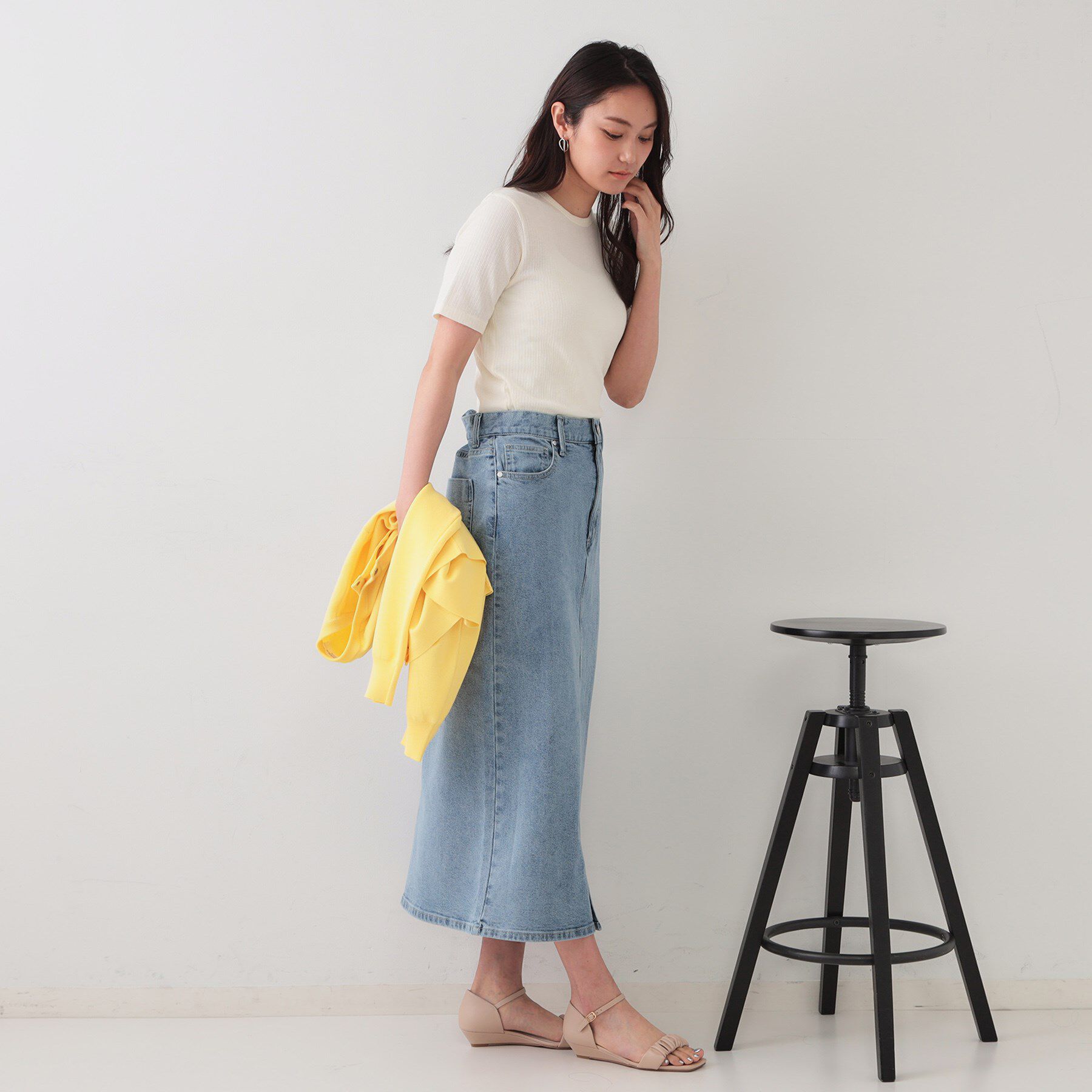 OPAQUE.CLIP「ストライプリブカットソー【洗濯機洗い可】」|Tシャツ・カットソー|