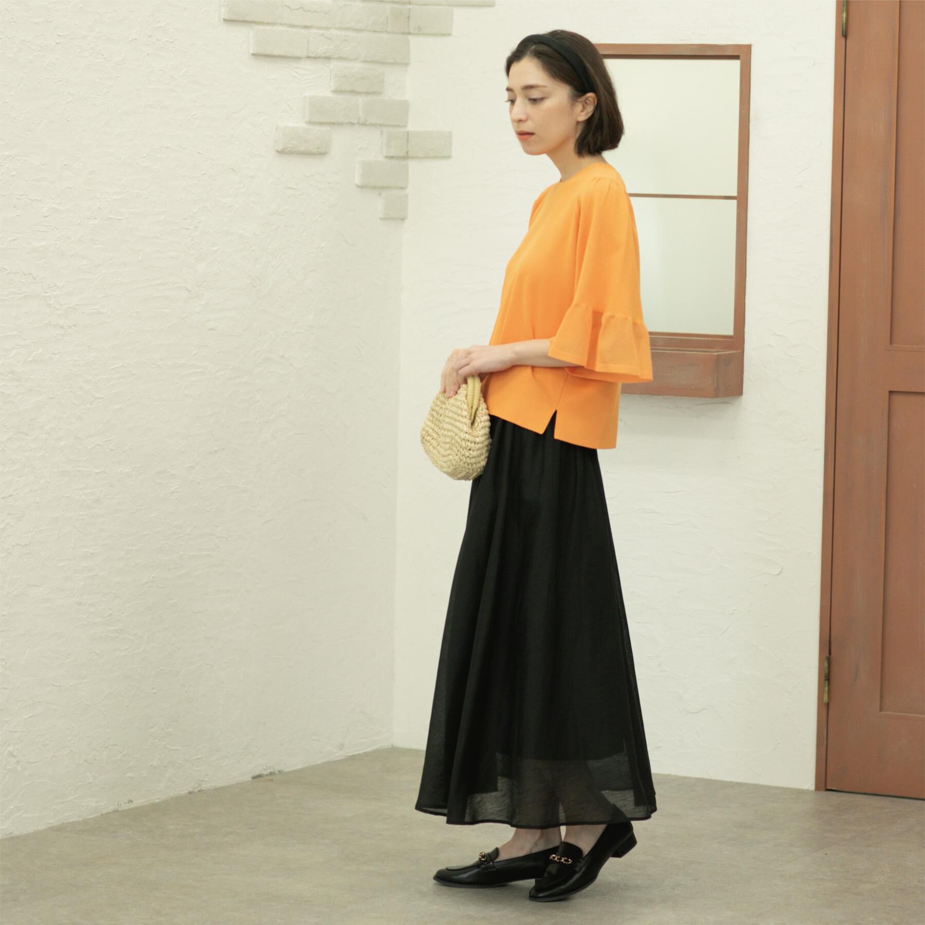 OPAQUE.CLIP「《5色展開》シアーフレアスリーブニット【洗濯機洗い可】」|ニット・セーター|