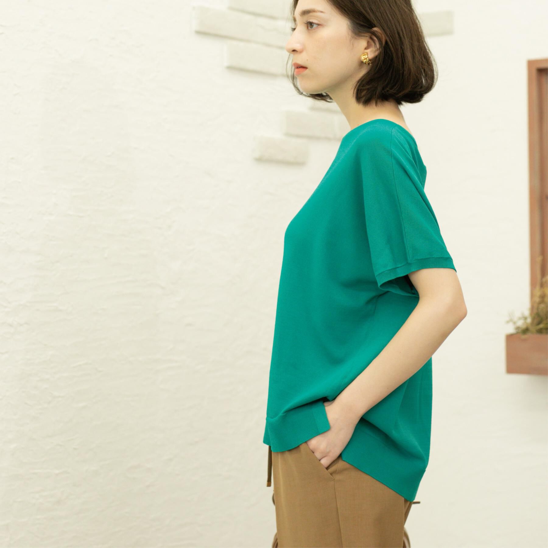 OPAQUE.CLIP「《6色展開/S-LLサイズ》ドルマンスリーブニット【UV/接触冷感/洗濯機洗い可/抗ピル】」|ニット・セーター|