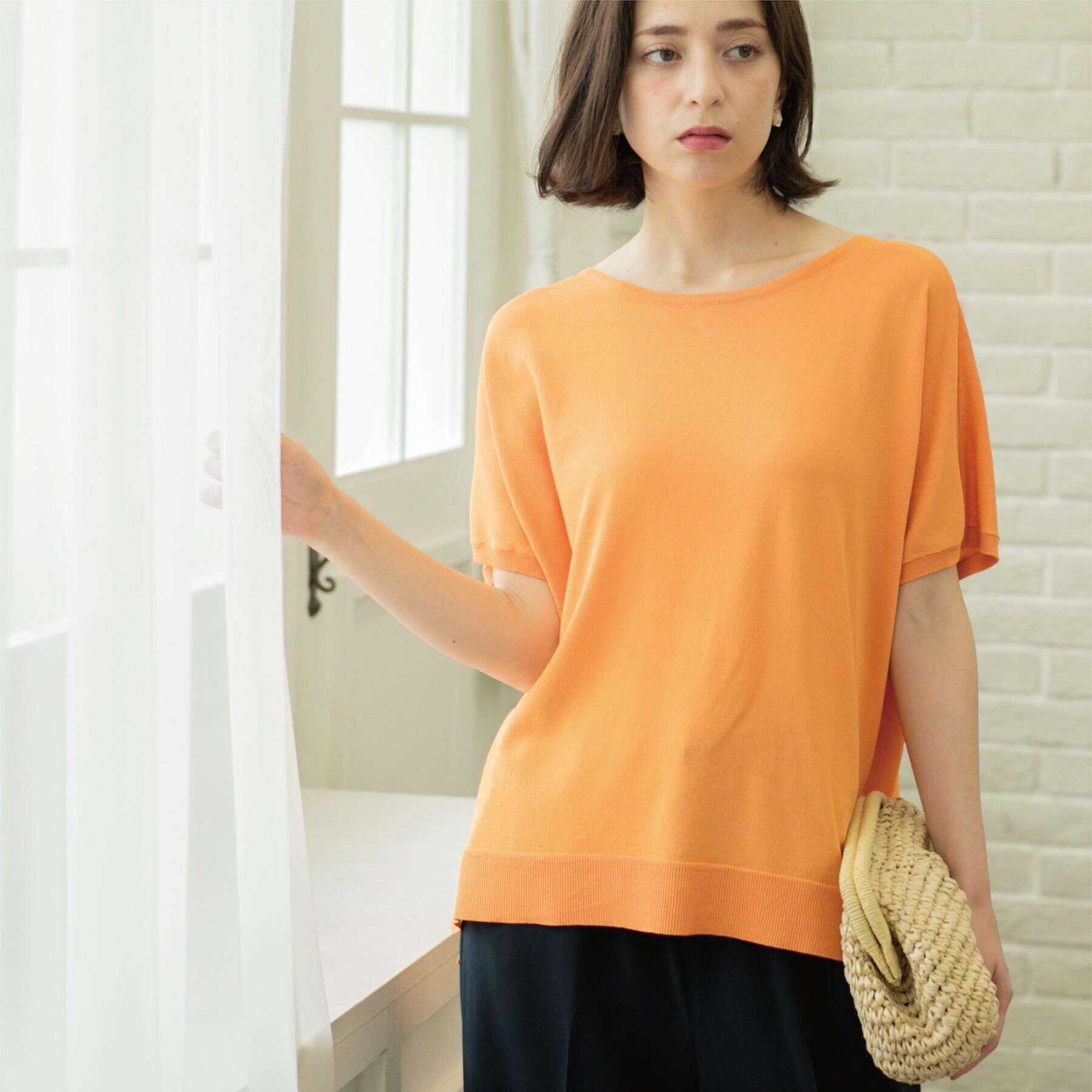 OPAQUE.CLIP「《6色展開/S-LLサイズ》ドルマンスリーブニット【UV/接触冷感/洗濯機洗い可/抗ピル】」|ニット・セーター|