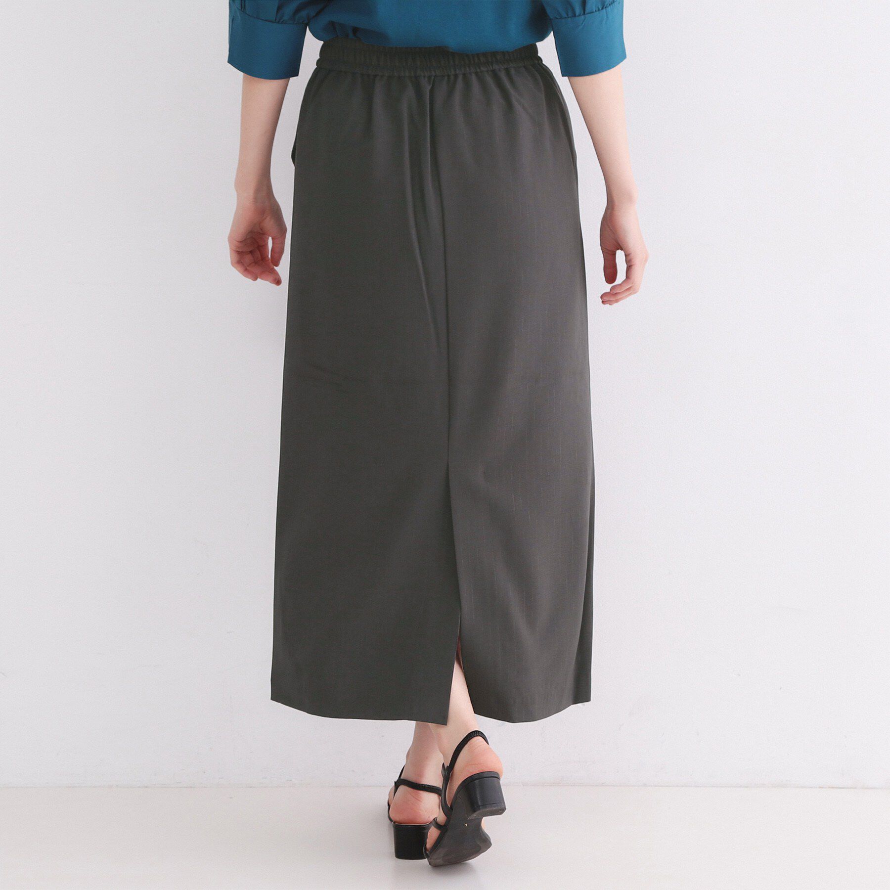 OPAQUE.CLIP「ラメストライプイージーナロースカート/セットアップ可【洗濯機洗い可/防シワ/吸水速乾】」|スカート|