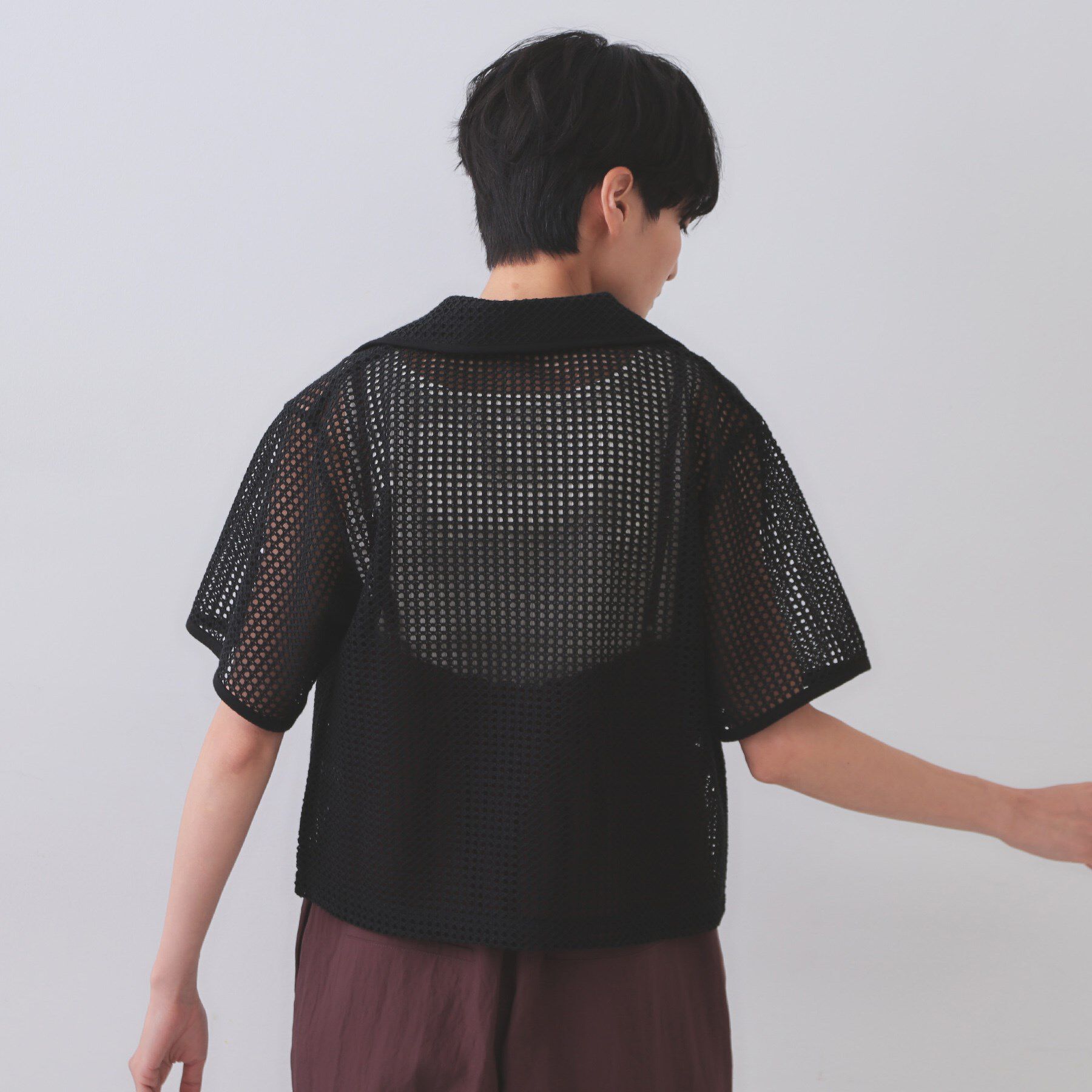 OPAQUE.CLIP「メッシュ開襟シャツ【洗濯機洗い可】」|シャツ・ブラウス|