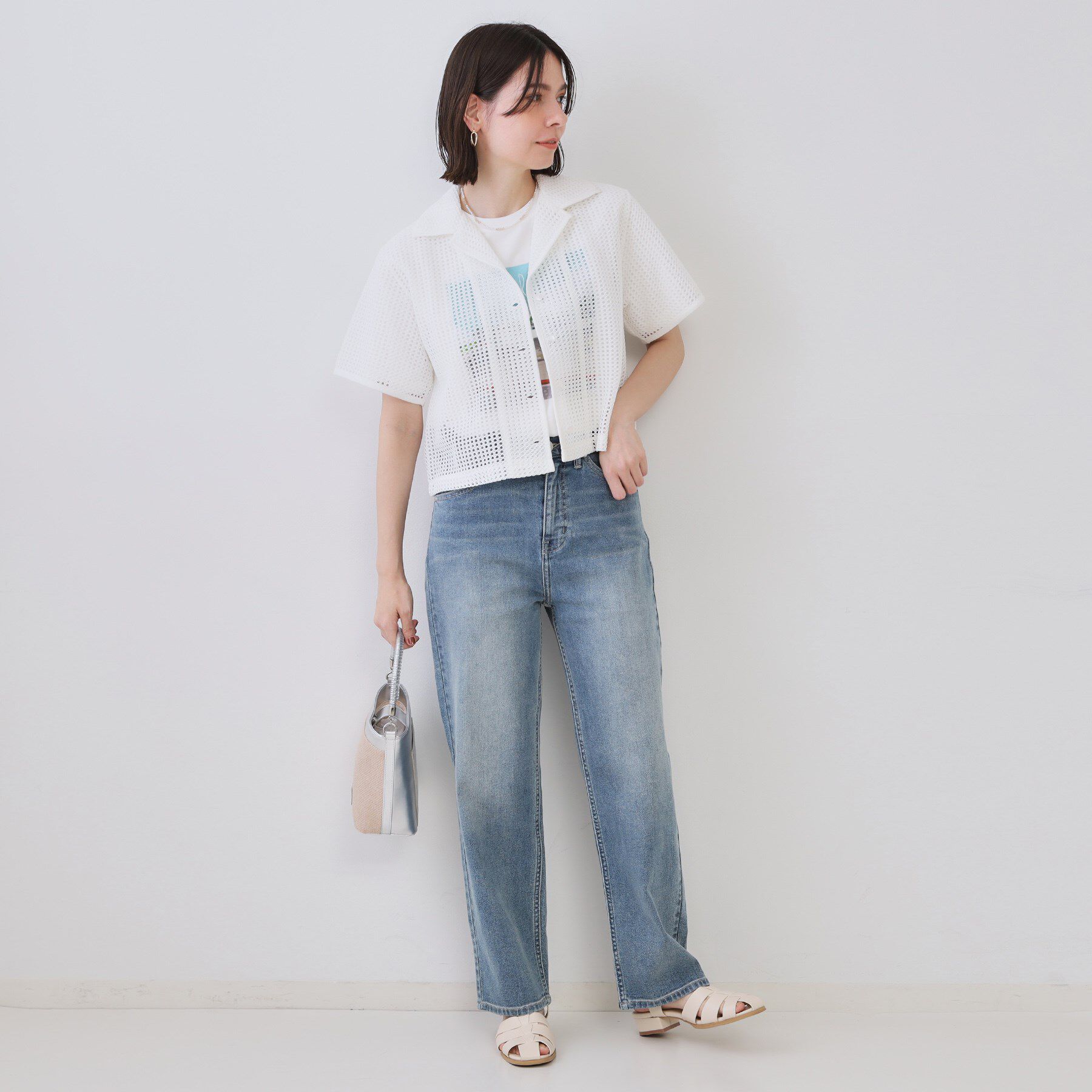 OPAQUE.CLIP「メッシュ開襟シャツ【洗濯機洗い可】」|シャツ・ブラウス|