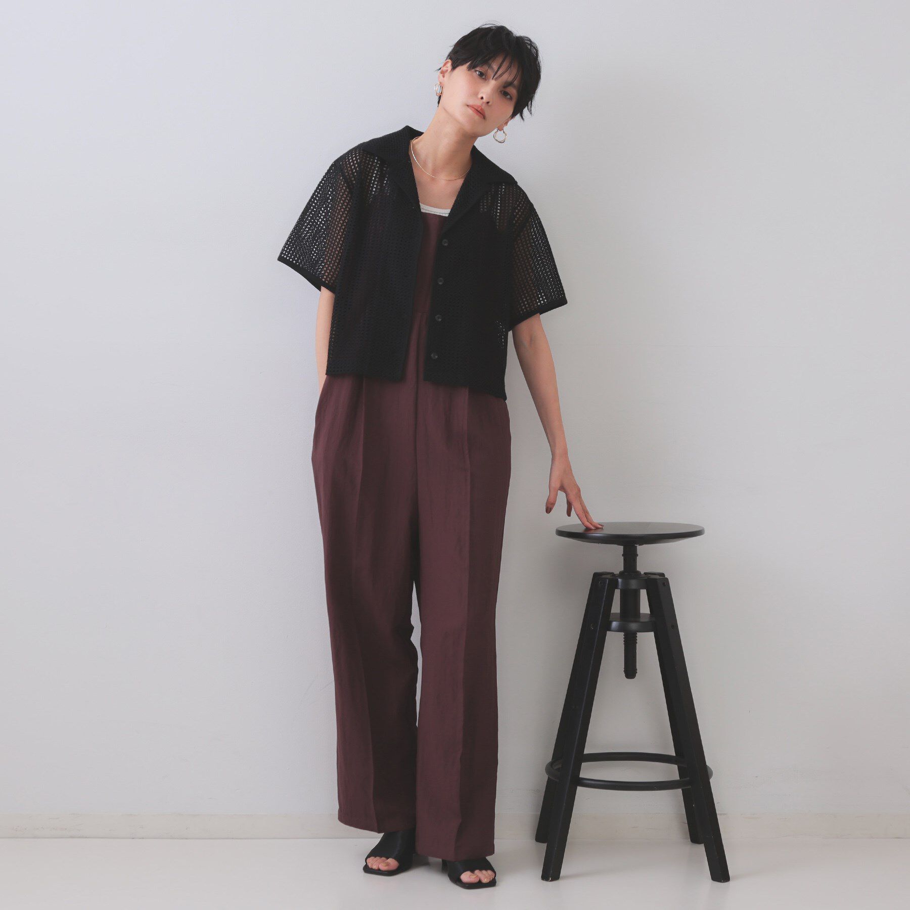 OPAQUE.CLIP「メッシュ開襟シャツ【洗濯機洗い可】」|シャツ・ブラウス|