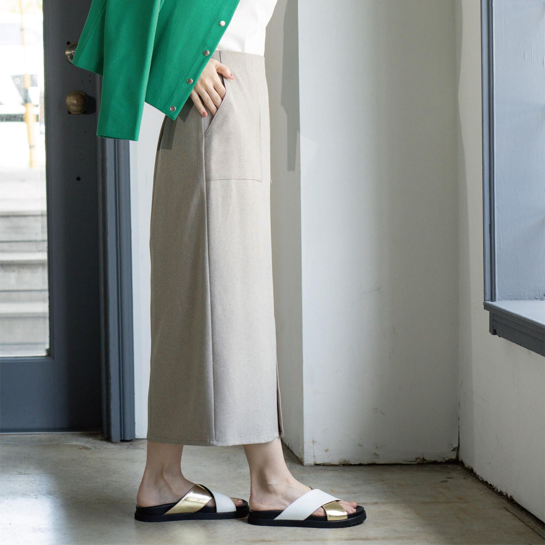 OPAQUE.CLIP「ストレッチダブルポケットタイトスカート【洗える】」|スカート|