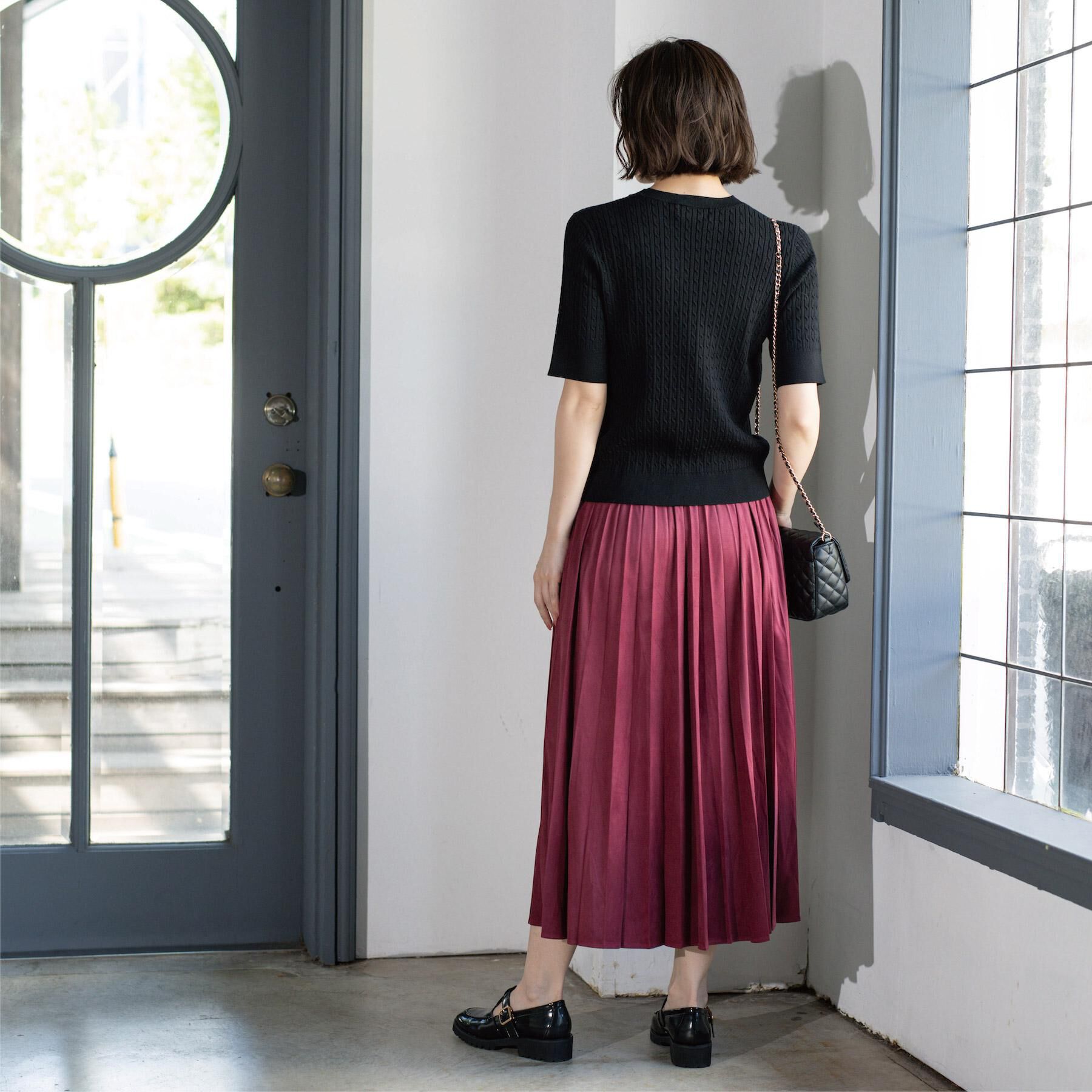 OPAQUE.CLIP「フェイクスウェードプリーツスカート【静電気防止加工/洗濯機OK】」|スカート|