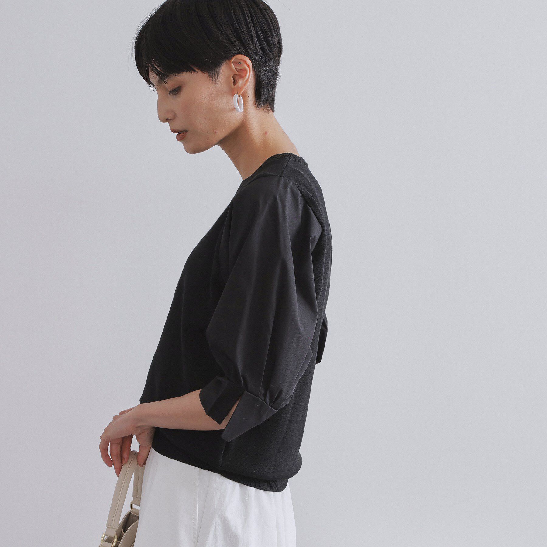 OPAQUE.CLIP「ドッキングスリーブニット【洗濯機洗い可/抗ピル】」|ニット・セーター|