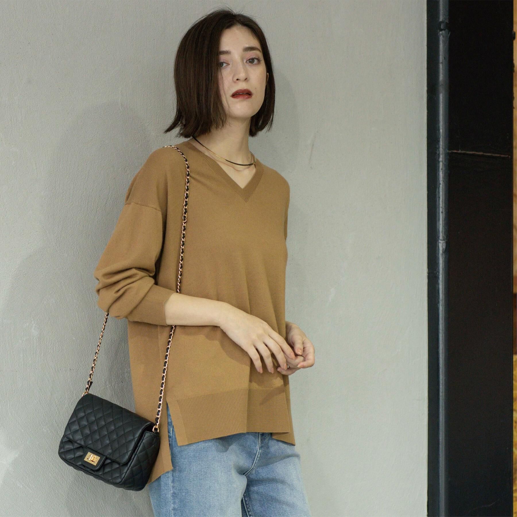 OPAQUE.CLIP「Vネックニット/エクストラファインメリノウール【THEシリーズ/洗濯機OK】」|ニット・セーター|