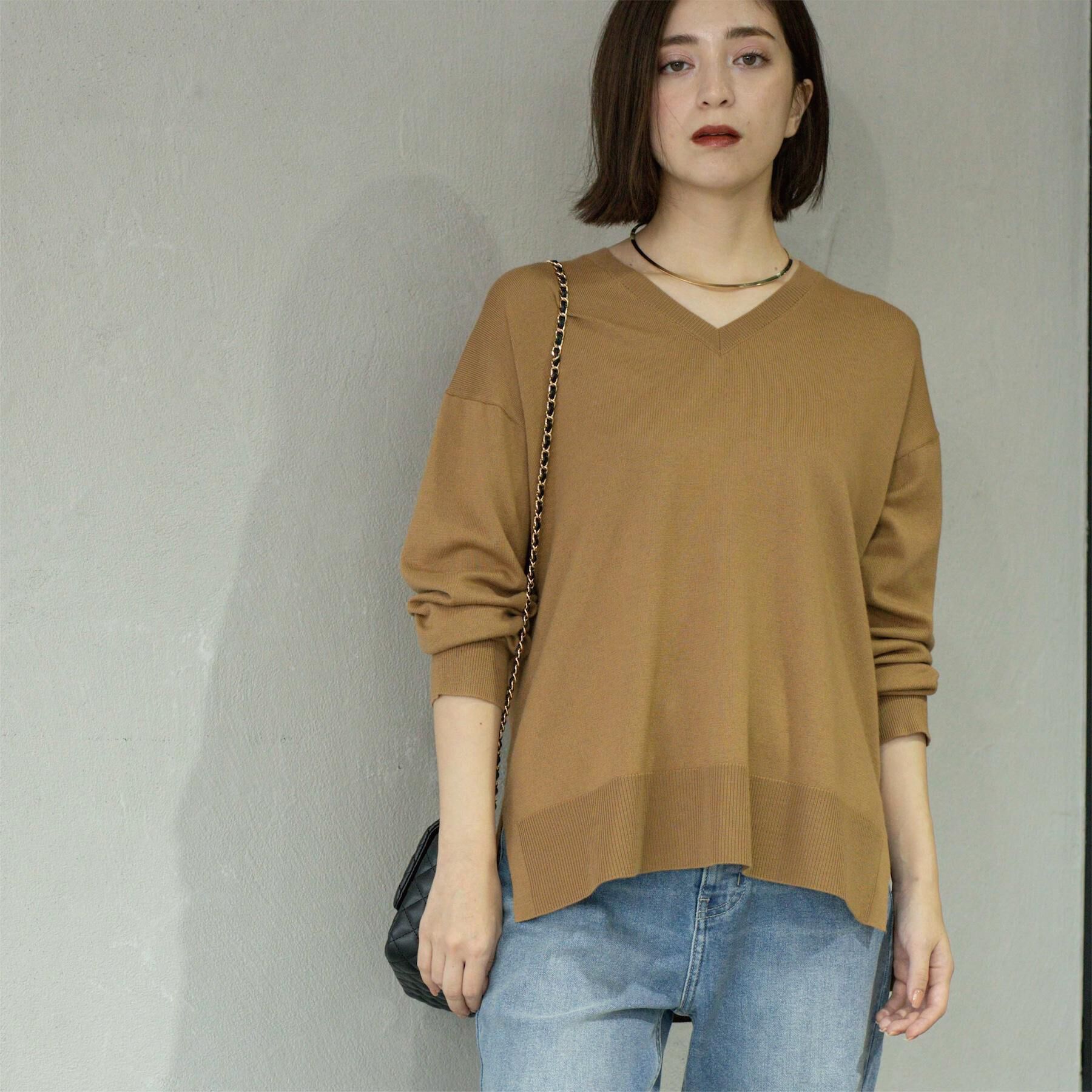 OPAQUE.CLIP「Vネックニット/エクストラファインメリノウール【THEシリーズ/洗濯機OK】」|ニット・セーター|