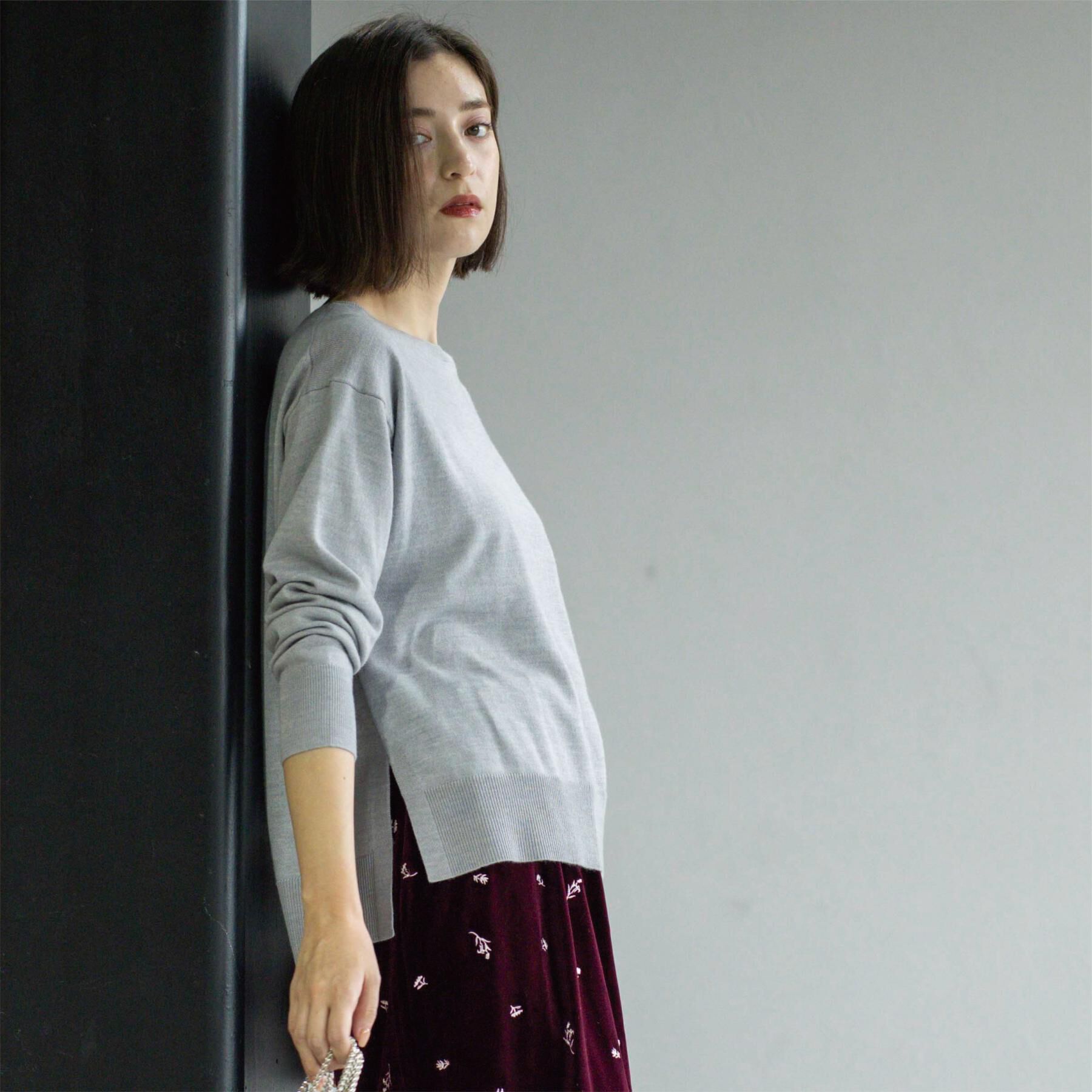 OPAQUE.CLIP「ボートネックニット/エクストラファインメリノウール【THEシリーズ/洗濯機OK】」|ニット・セーター|