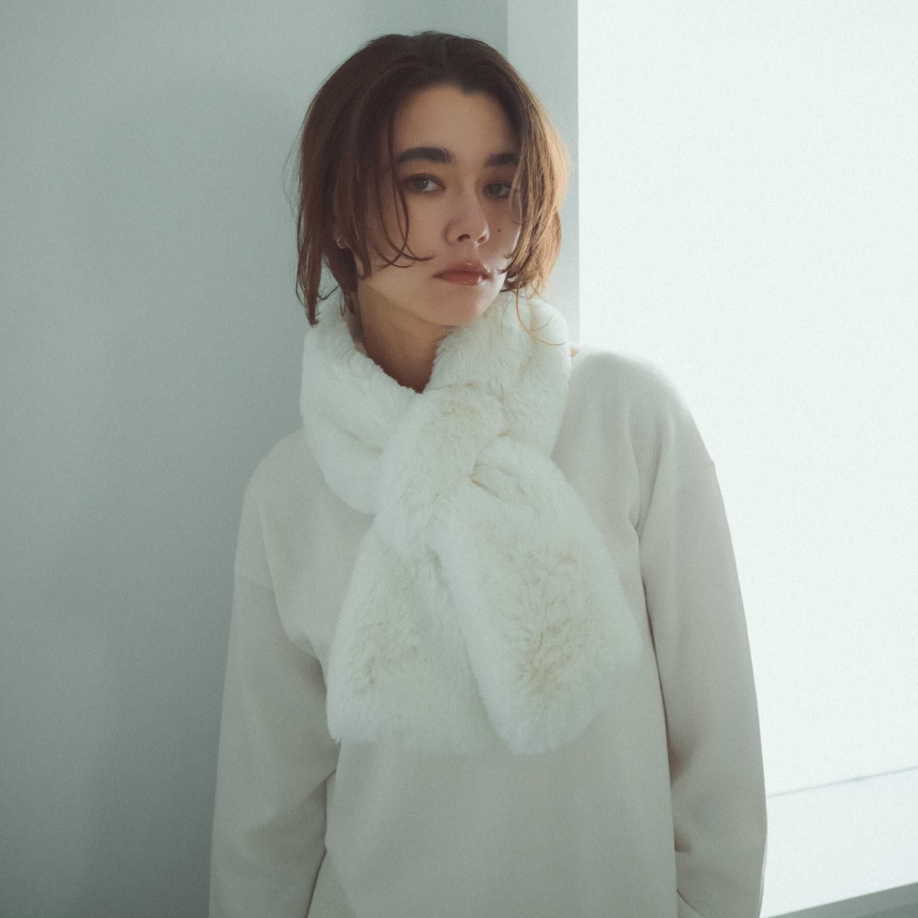 OPAQUE.CLIP「フェイクファー差し込みティペット」|ストール|