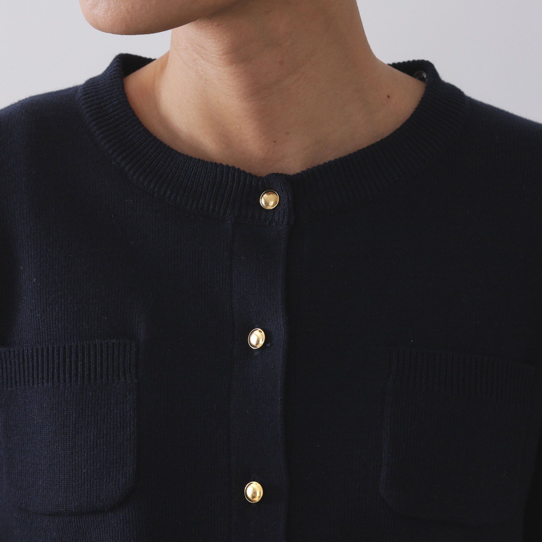 OPAQUE.CLIP「《andGIRL掲載》金ボタンニットカーディガン/衿取り外し可【洗濯機OK】」|カーディガン|