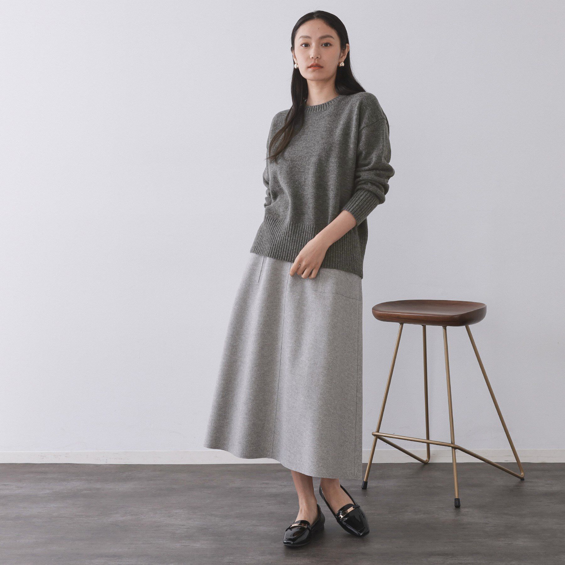 OPAQUE.CLIP「バックボタンリラクシーニット【洗濯機OK】」|ニット・セーター|