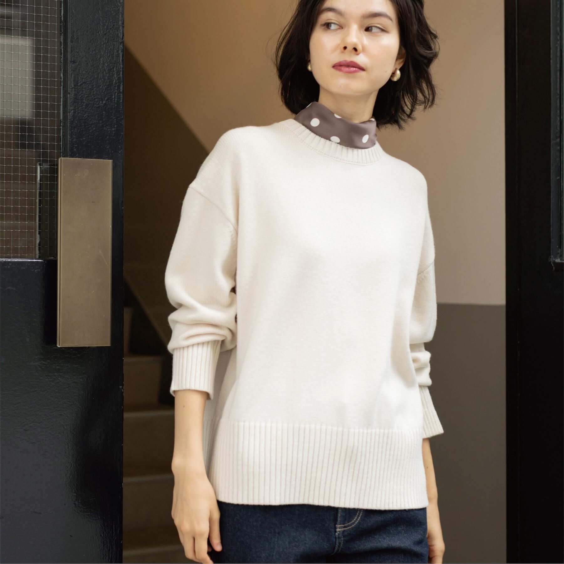 OPAQUE.CLIP「バックボタンリラクシーニット【洗濯機OK】」|ニット・セーター|