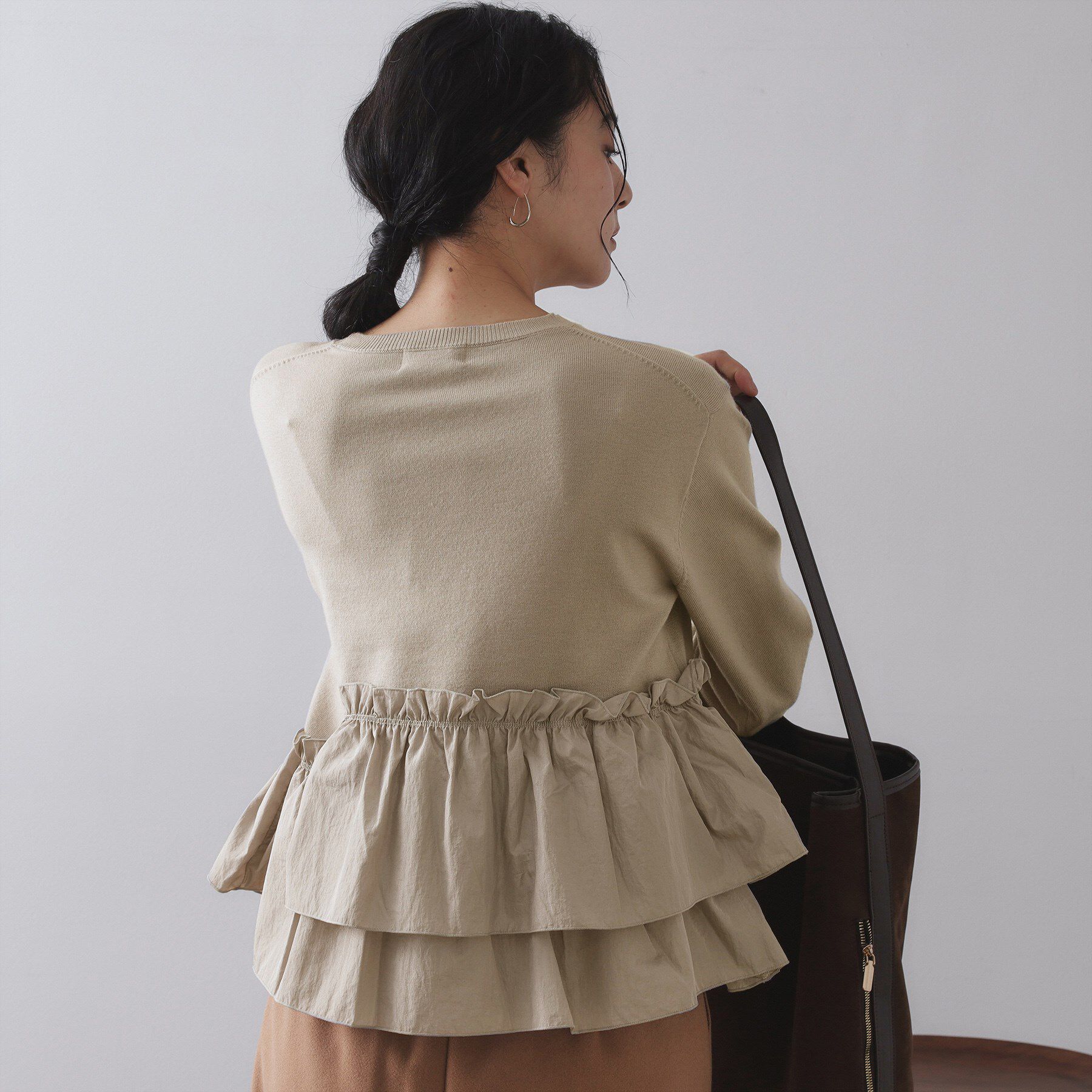 OPAQUE.CLIP「フリルドッキングニット【洗濯機OK】」|ニット・セーター|