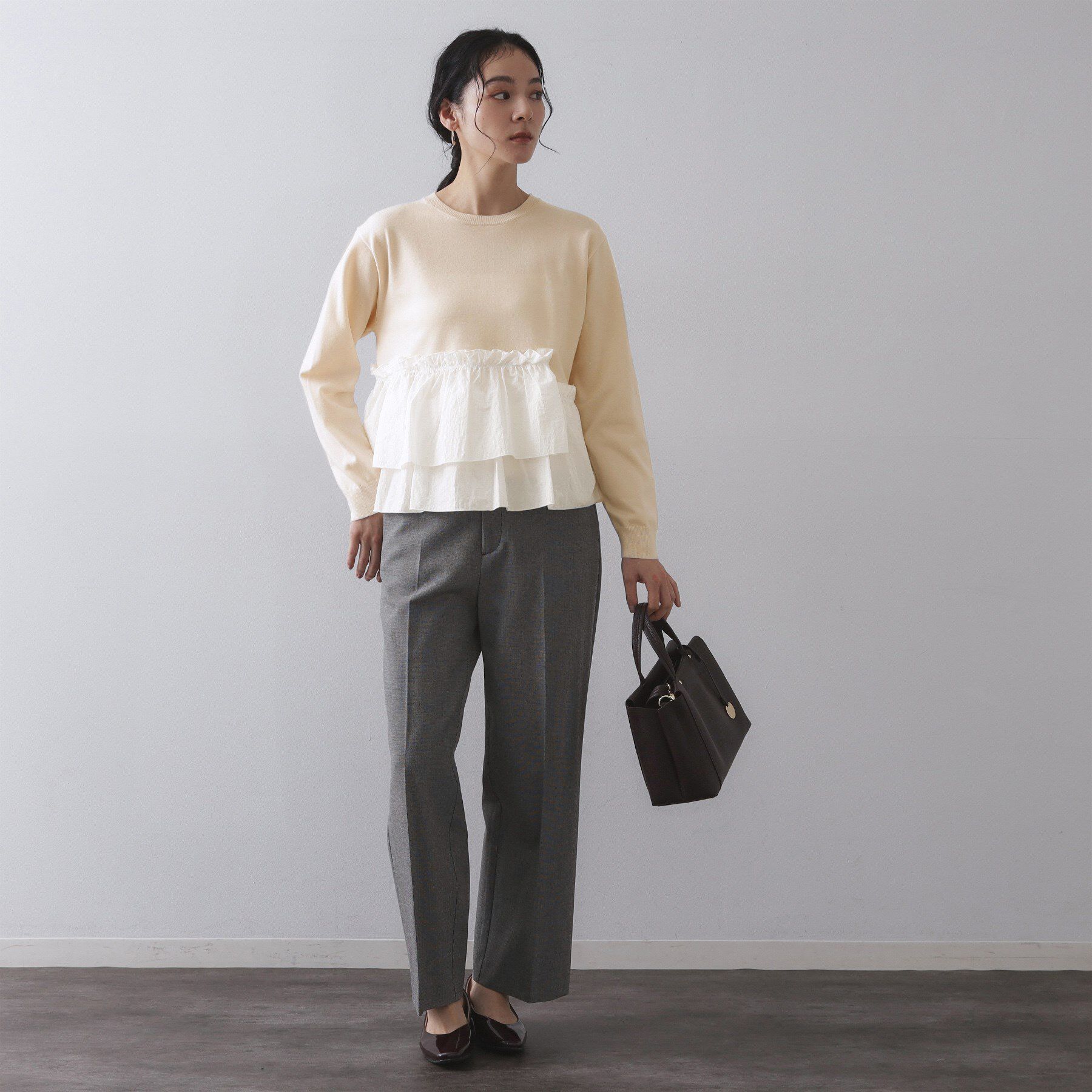 OPAQUE.CLIP「フリルドッキングニット【洗濯機OK】」|ニット・セーター|